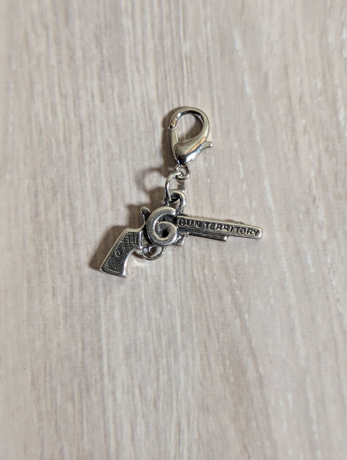 Handcrafted Western Revolver Gun Charm Sterling Silver