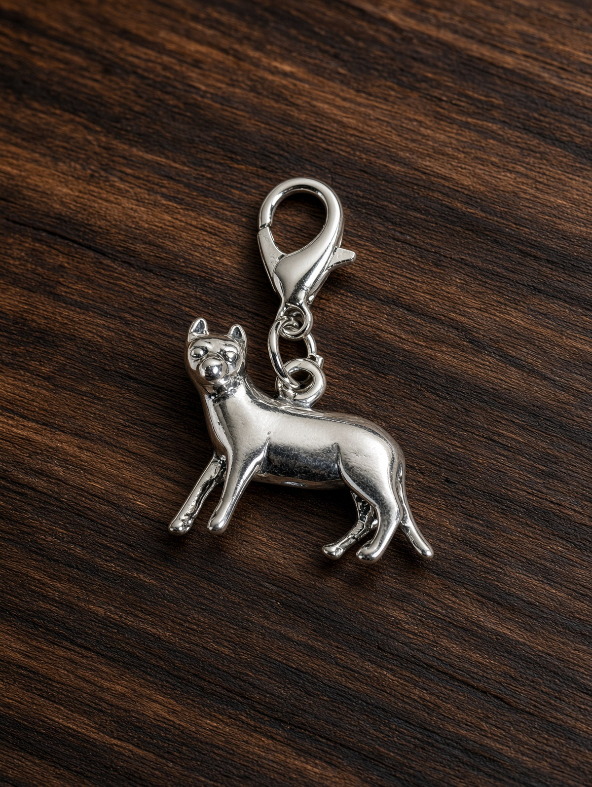 Handcrafted House Cat Charm Sterling Silver