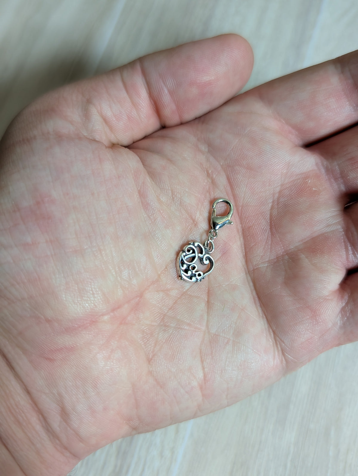 Handcrafted "Dad" Heart Shaped Charm Sterling Silver