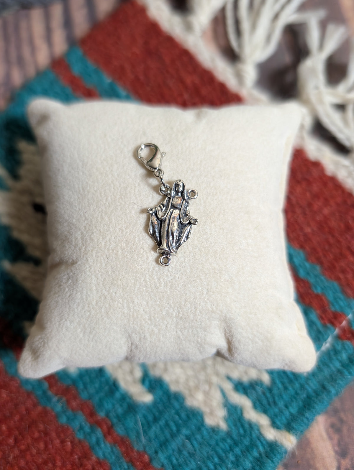 Handcrafted Mary Mother Of Jesus Charm Sterling Silver