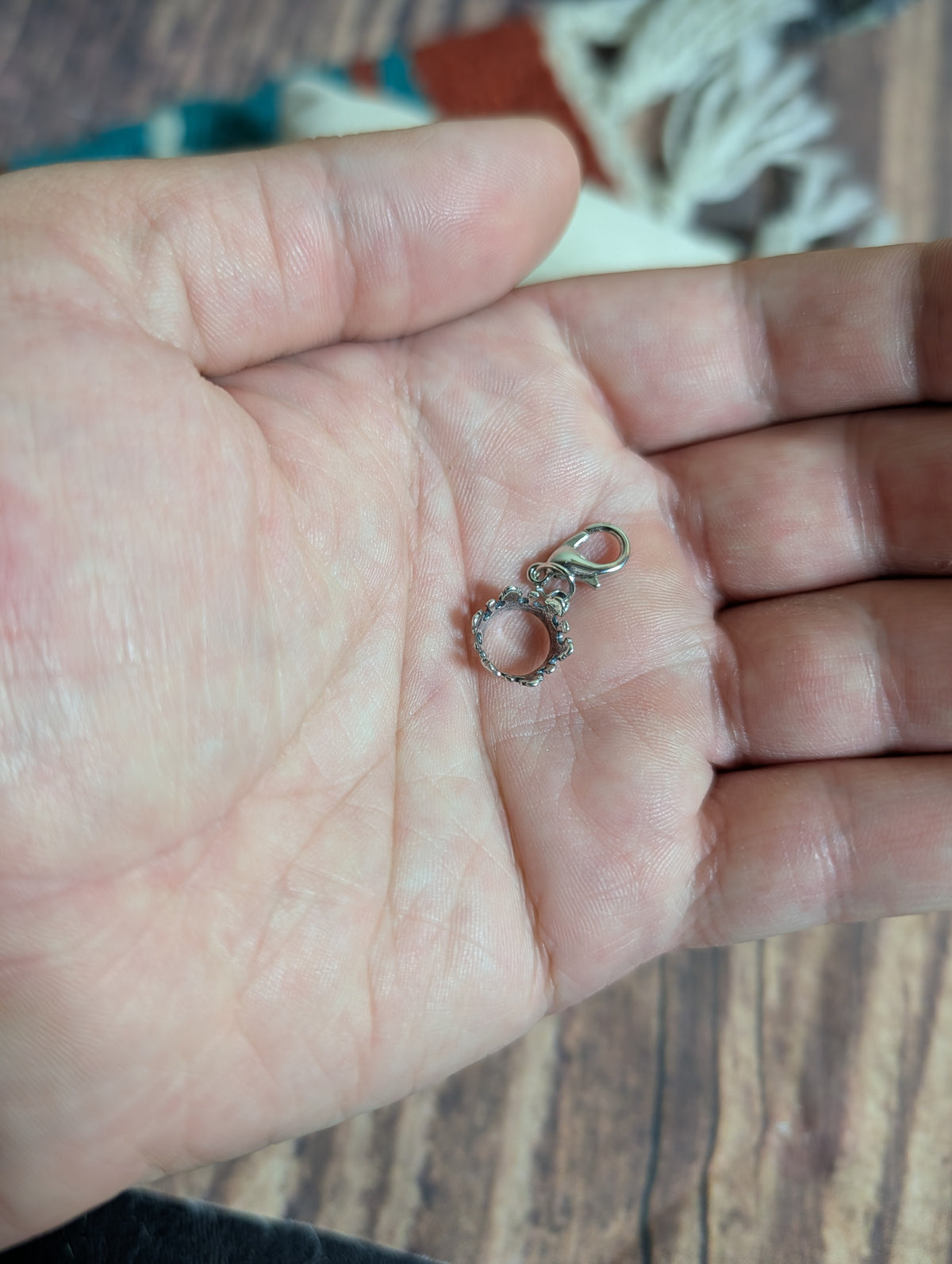 Handcrafted Small King Crown Charm Sterling Silver