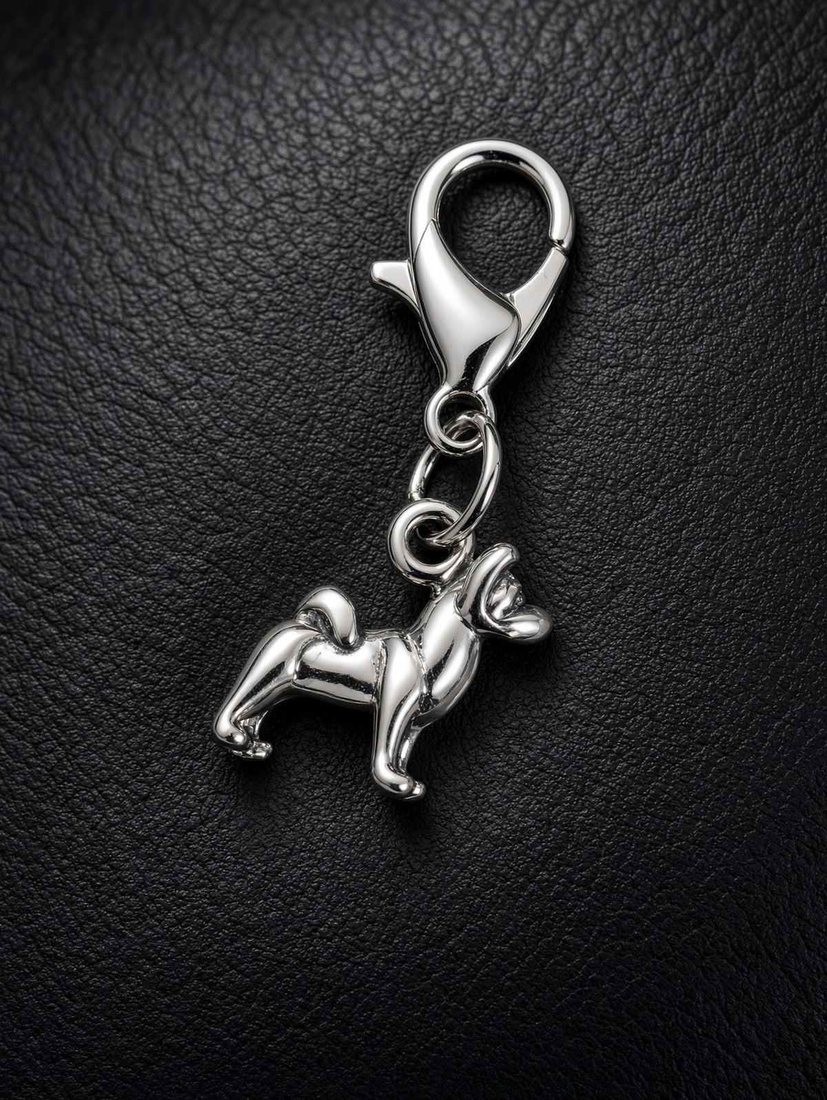 Handcrafted Mini Akita Dog Charm Sterling Silver
