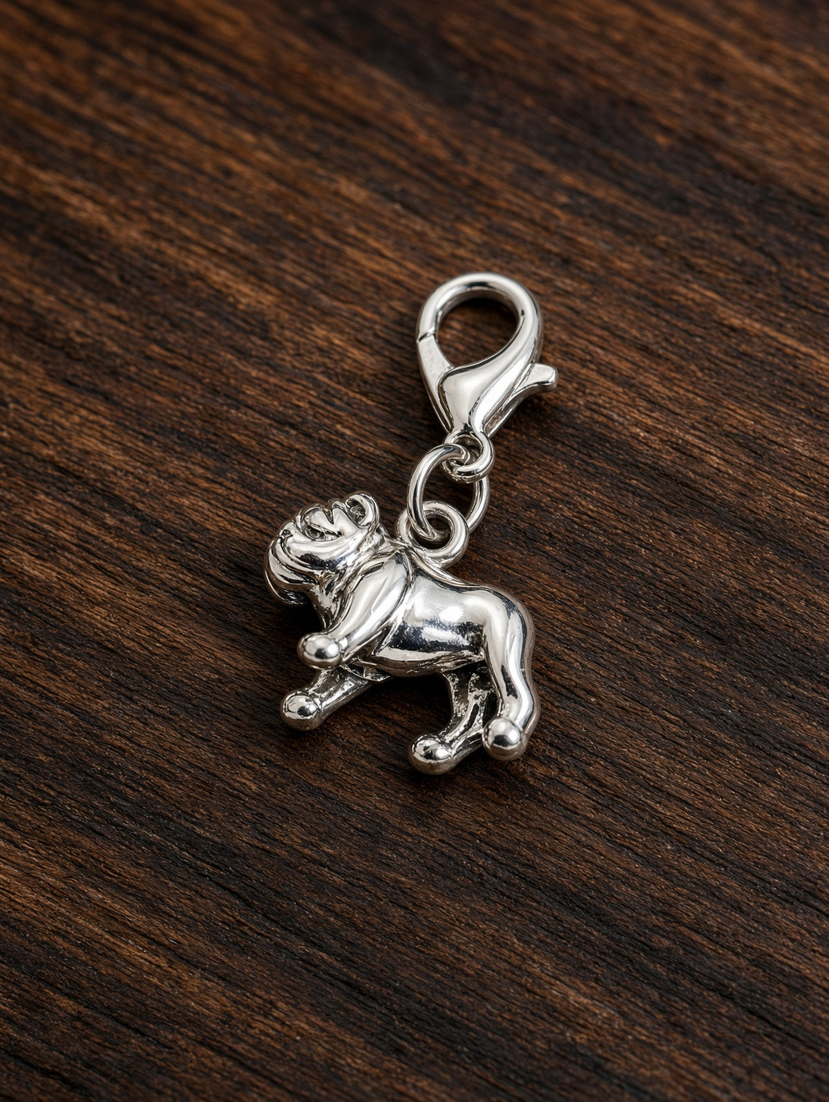 Handcrafted English Bulldog Charm Sterling Silver