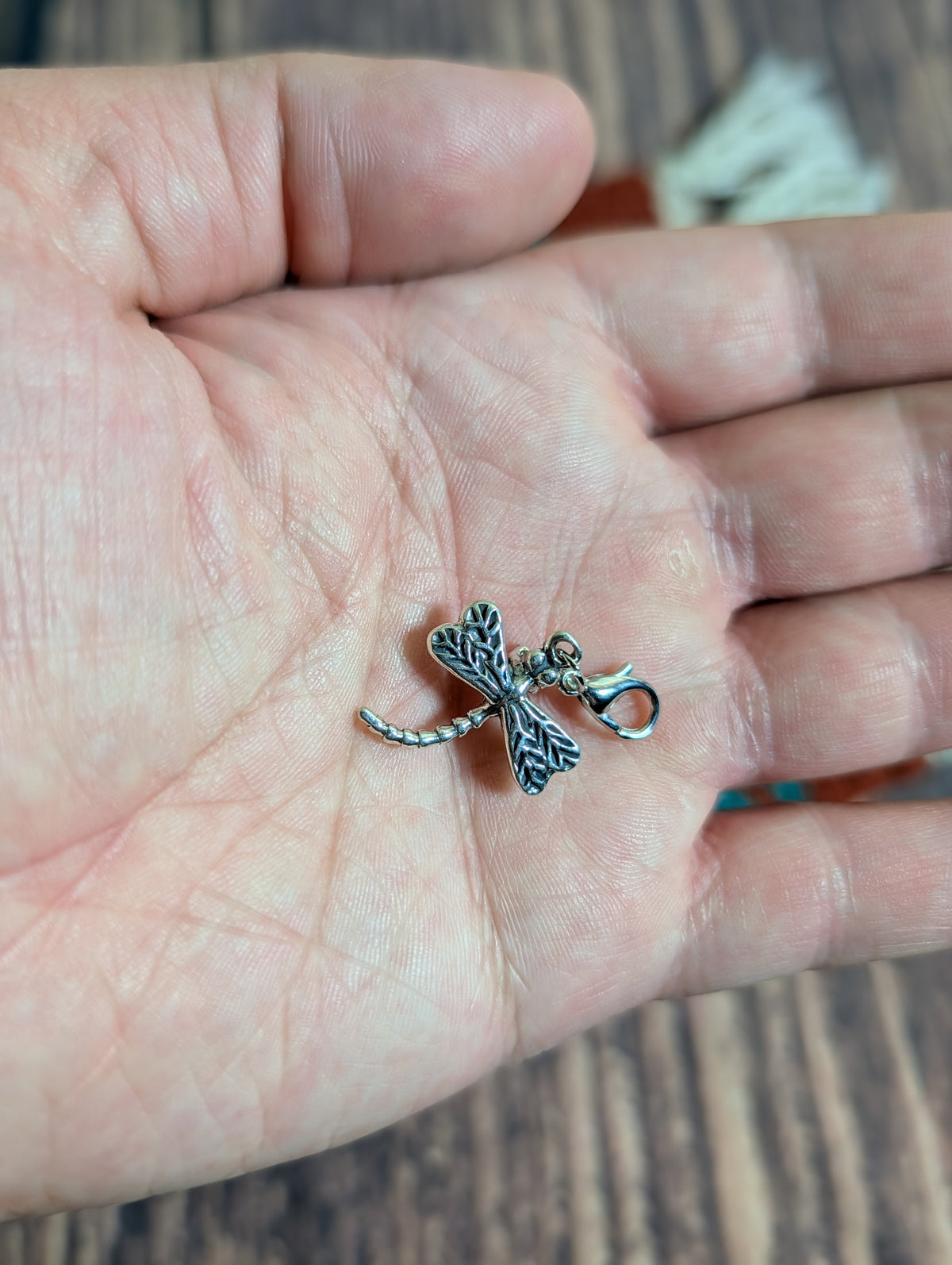 Handcrafted Dragonfly Bug Charm Sterling Silver