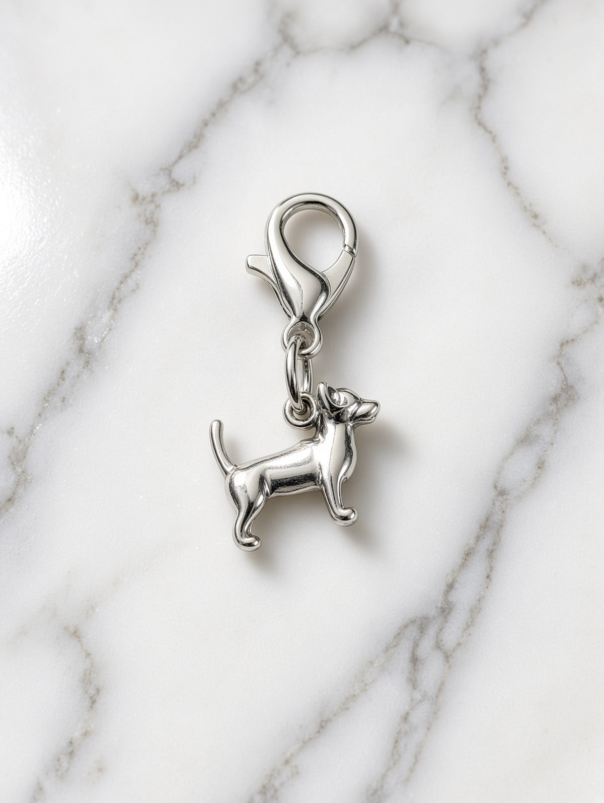 Handcrafted Mini Chihuahua Dog Charm Sterling Silver