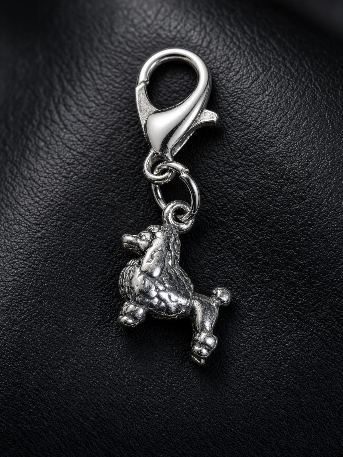Handcrafted Mini Poodle Dog Charm Sterling Silver
