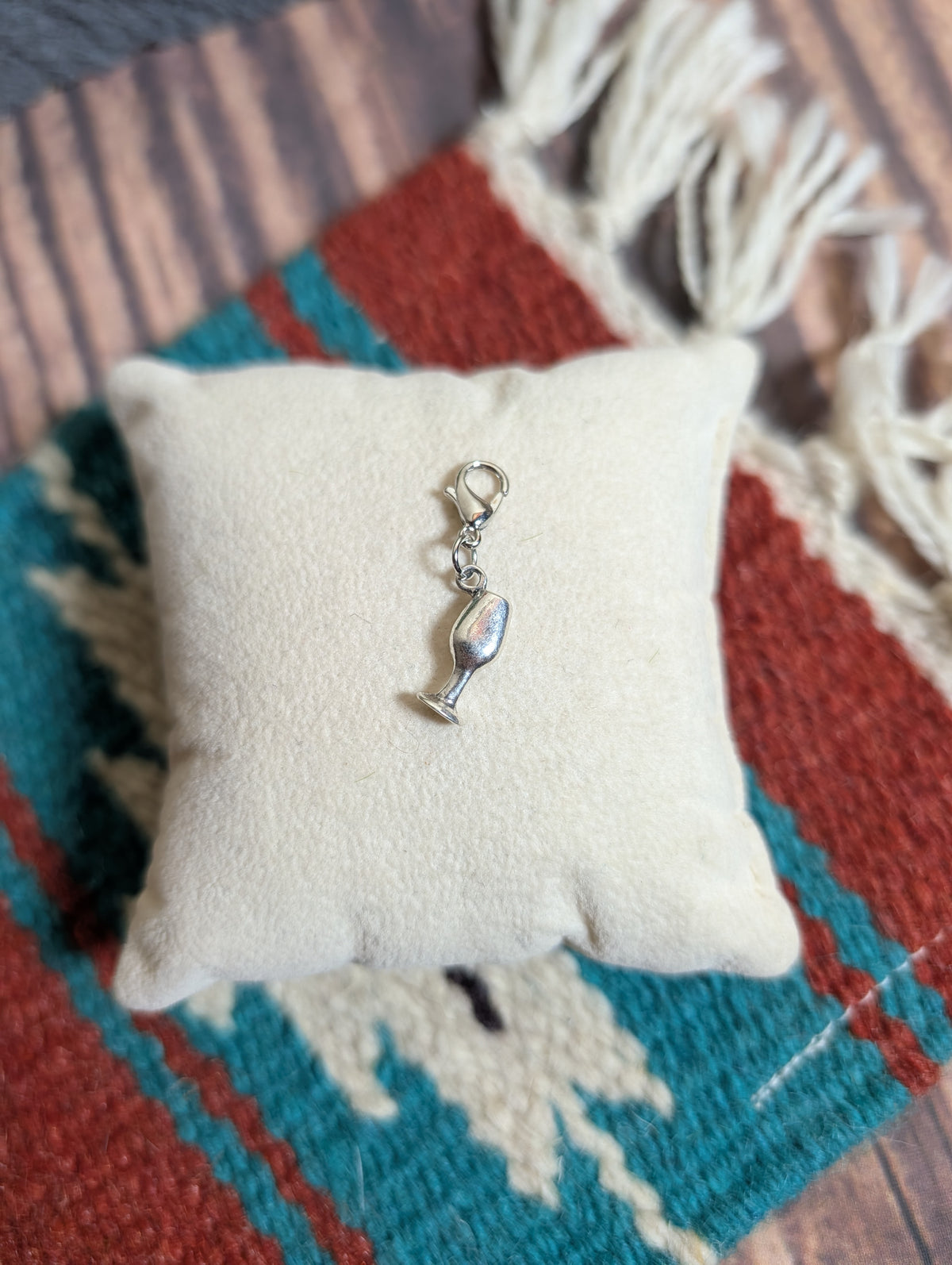 Handcrafted Wine Glass Charm Sterling Silver