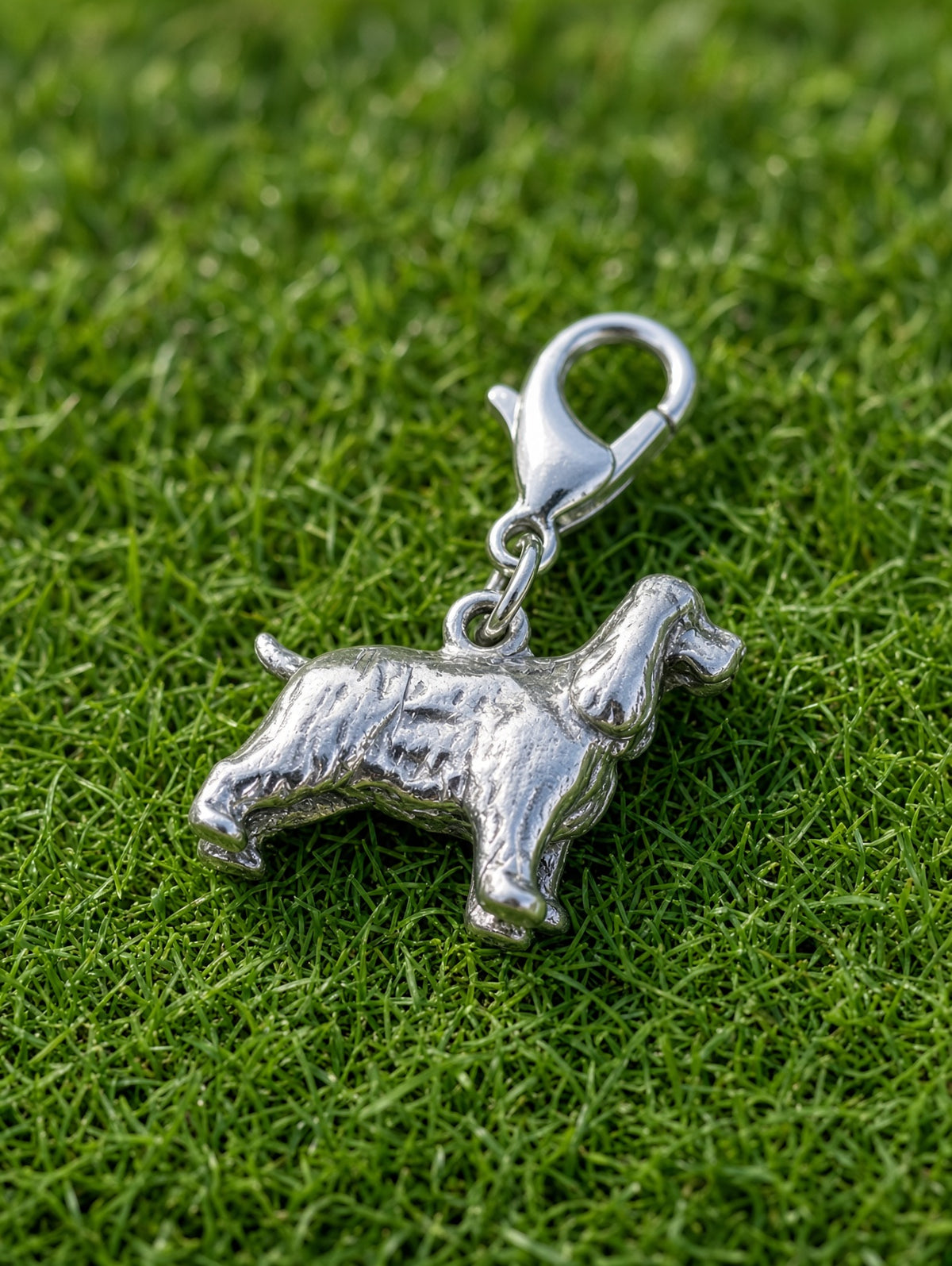 Handcrafted Cocker Spaniel Dog Charm Sterling Silver