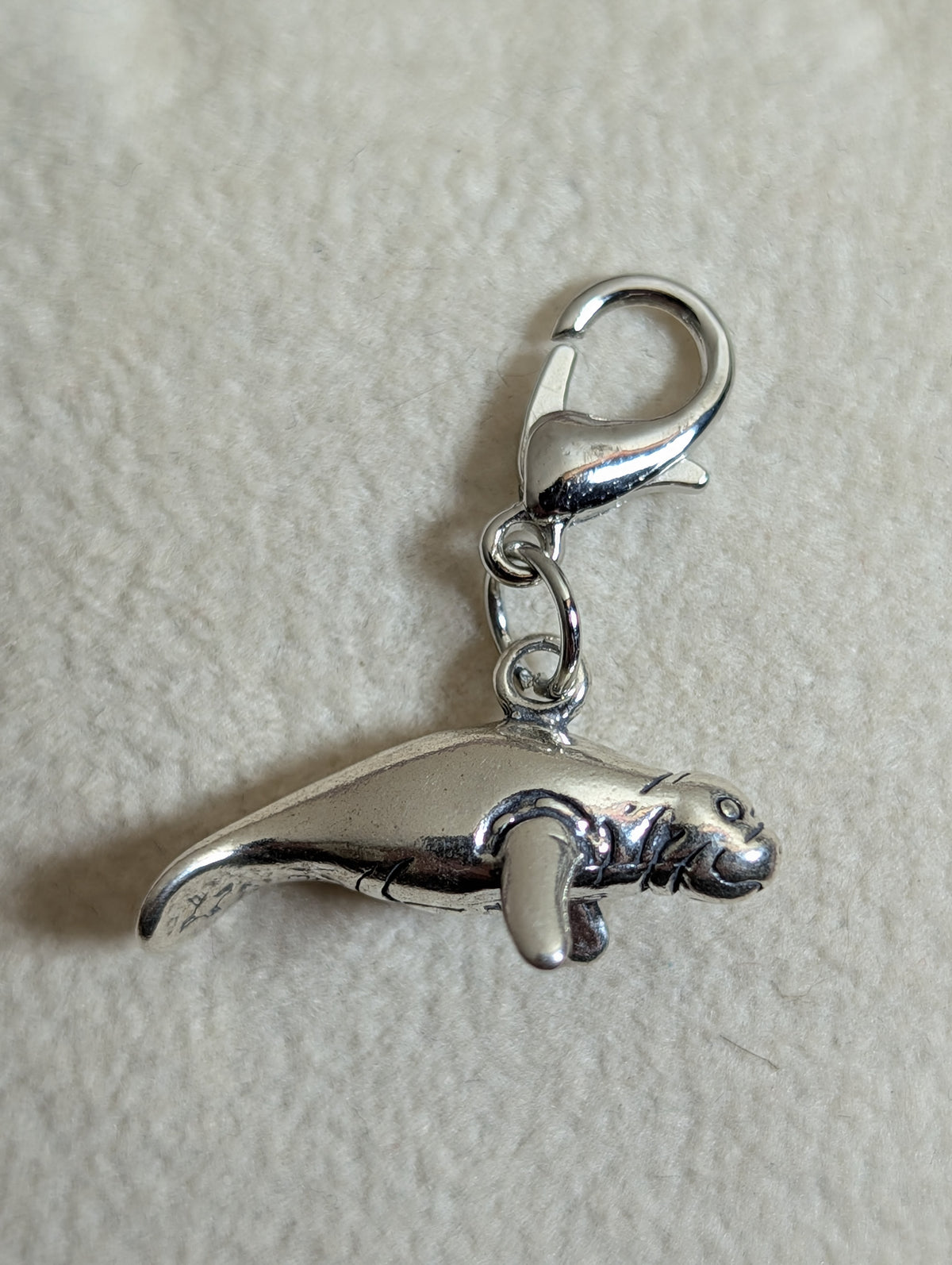 Handcrafted Manatee Animal Charm Sterling Silver