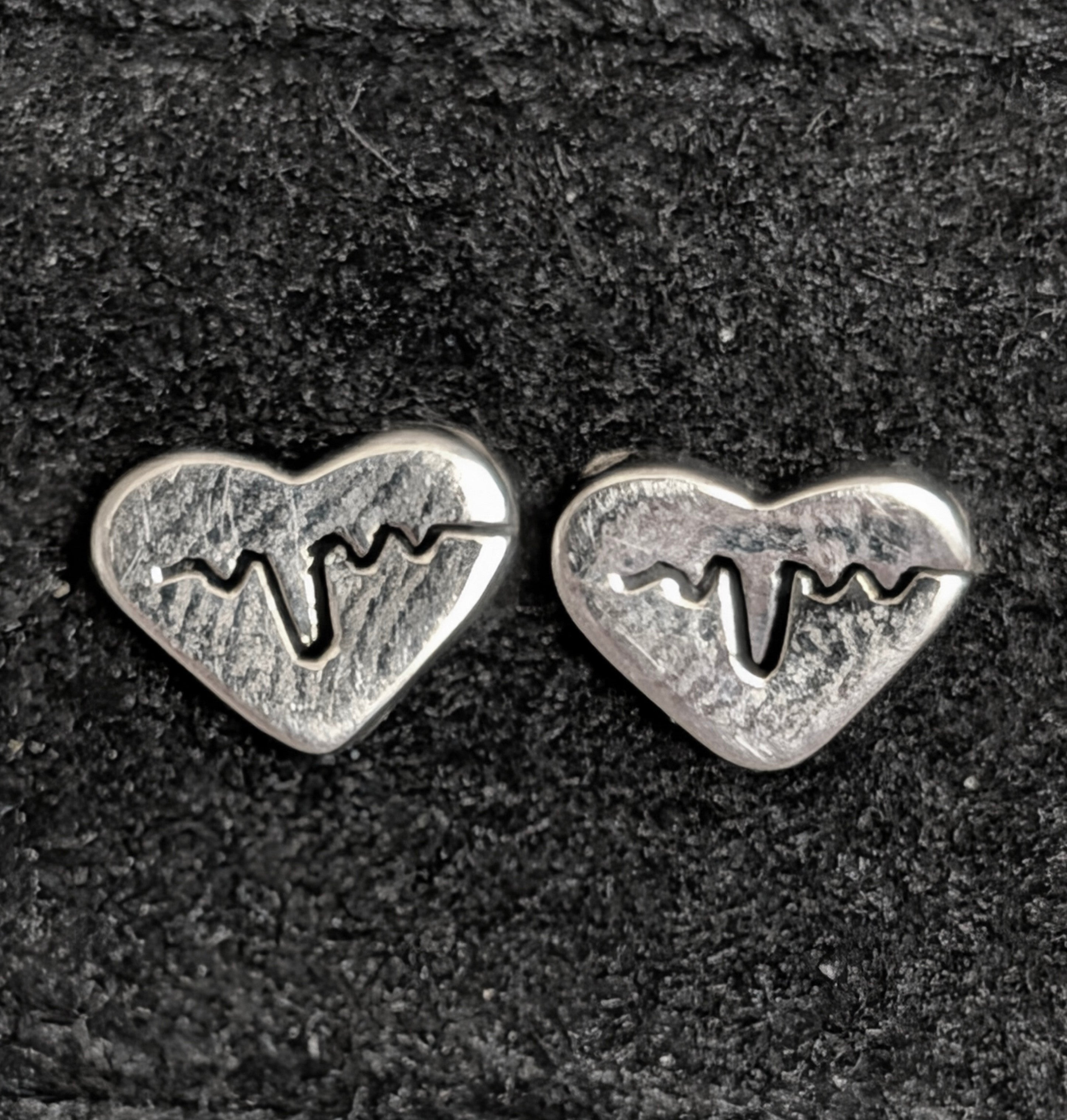 Heartbeat Sterling Silver Stud Earrings