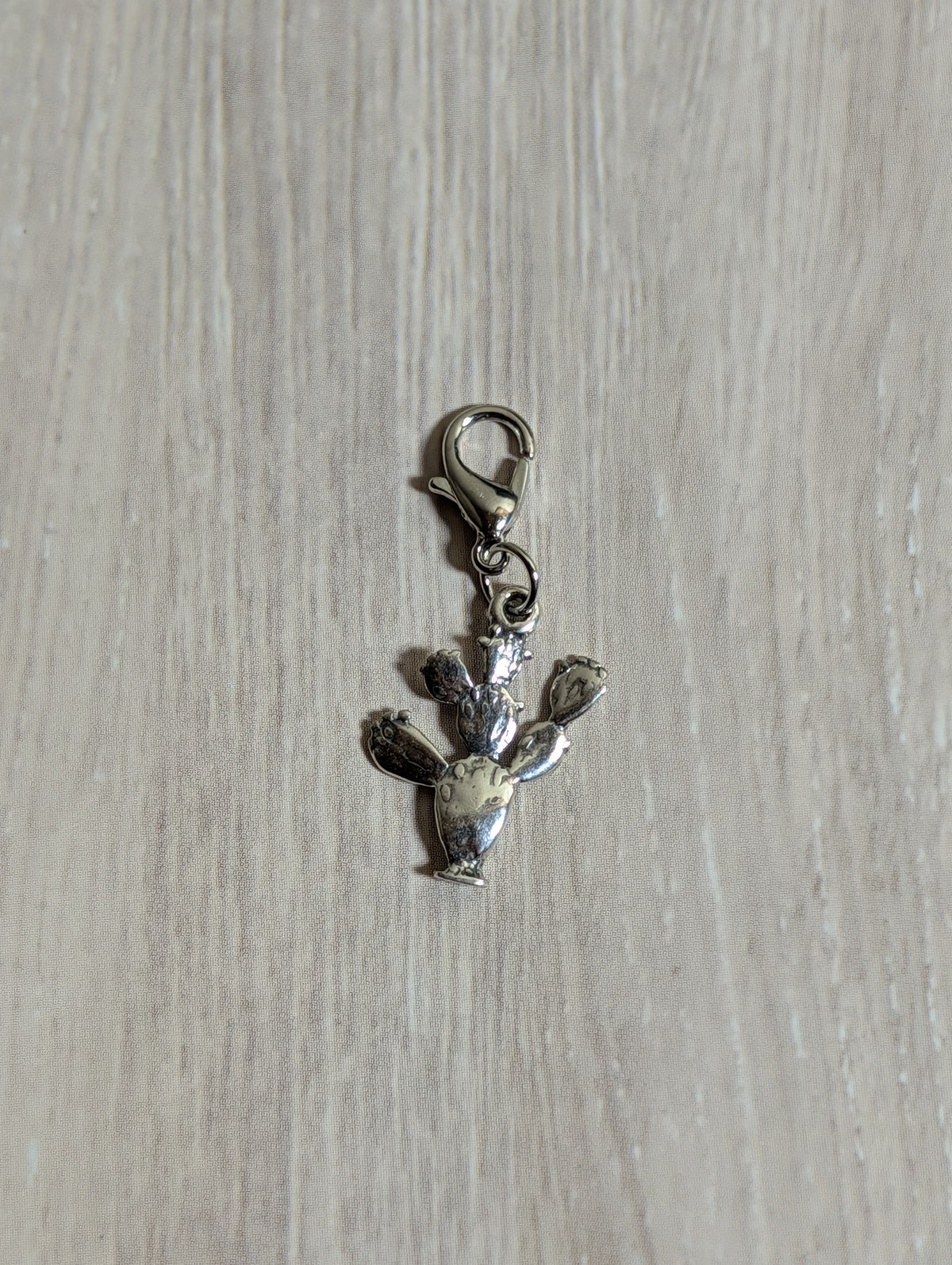 Handcrafted Small Prickly Pear Cactus Charm Sterling Silver Western Style