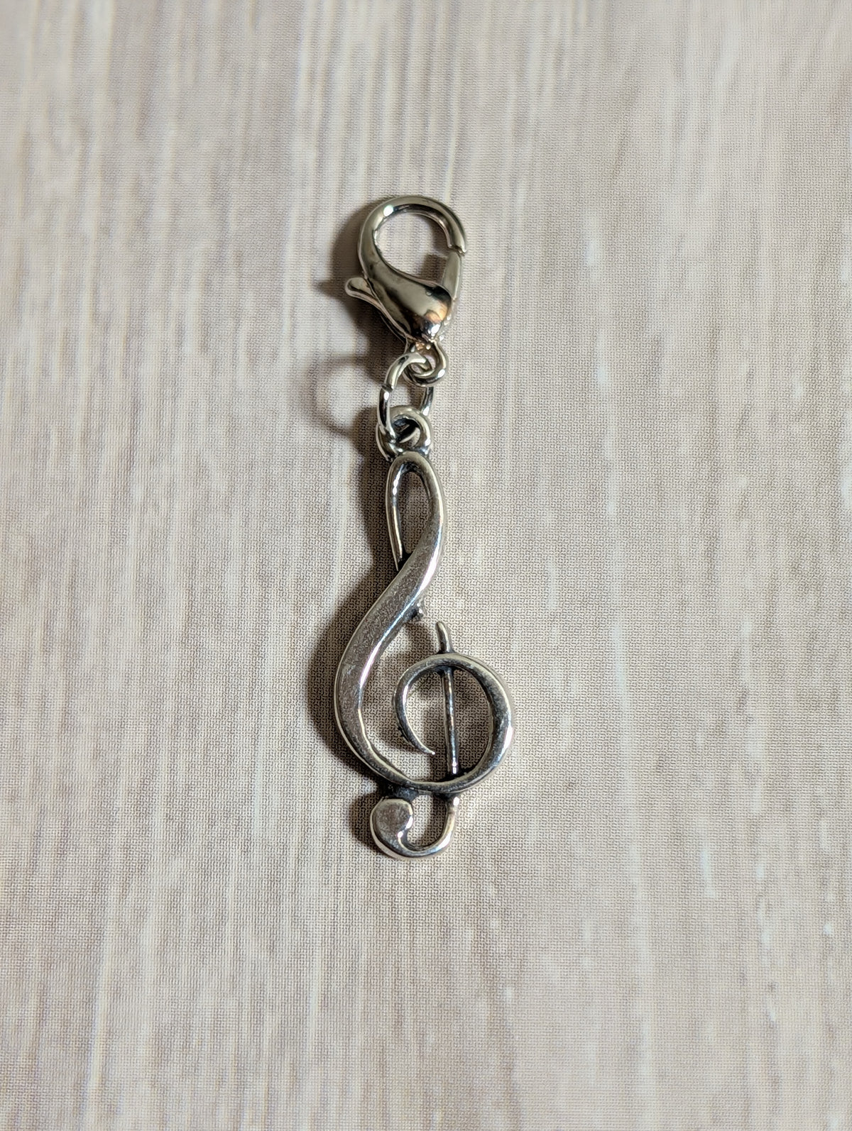 Handcrafted Treble Clef Music Note Charm Sterling Silver
