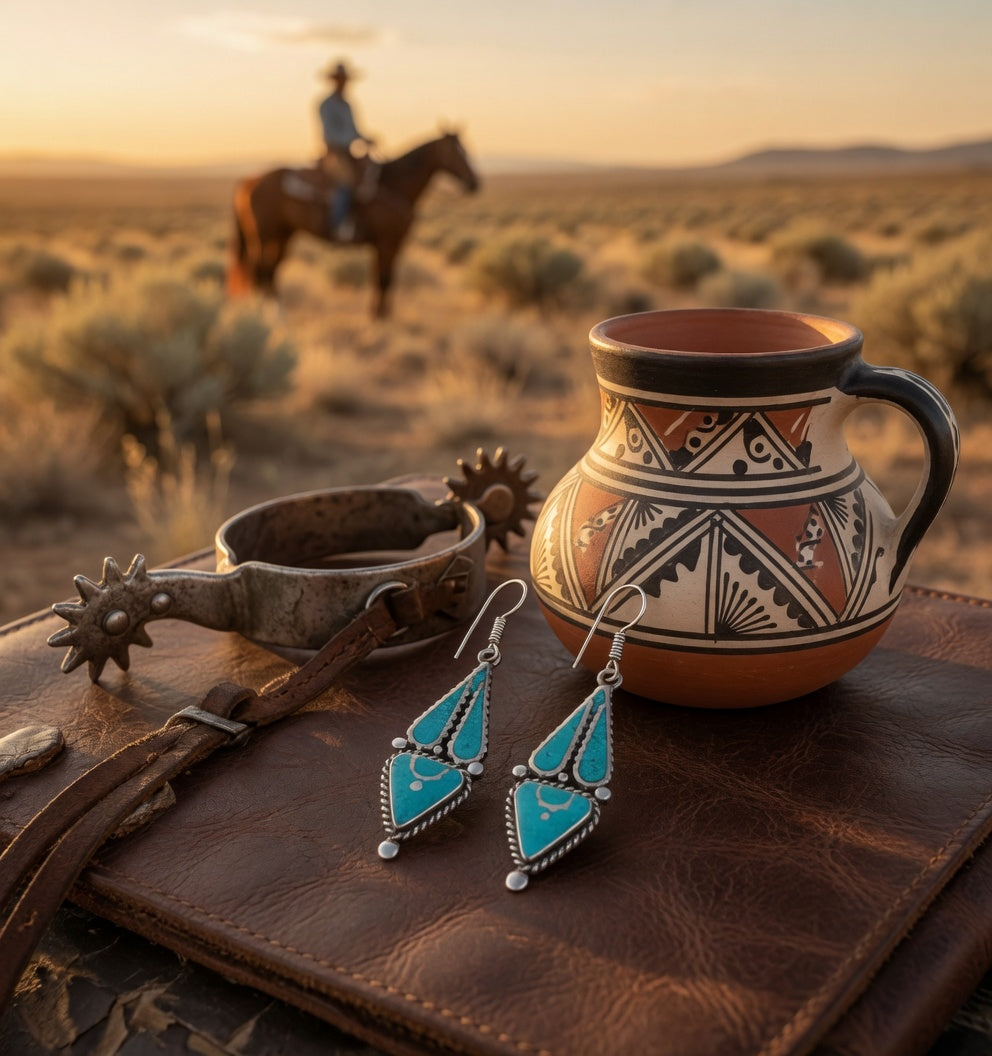 Turquoise Dangle Earrings – Classic Southwest Style
