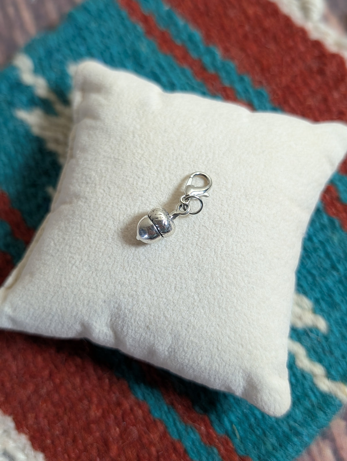 Handcrafted Acorn Charm Sterling Silver