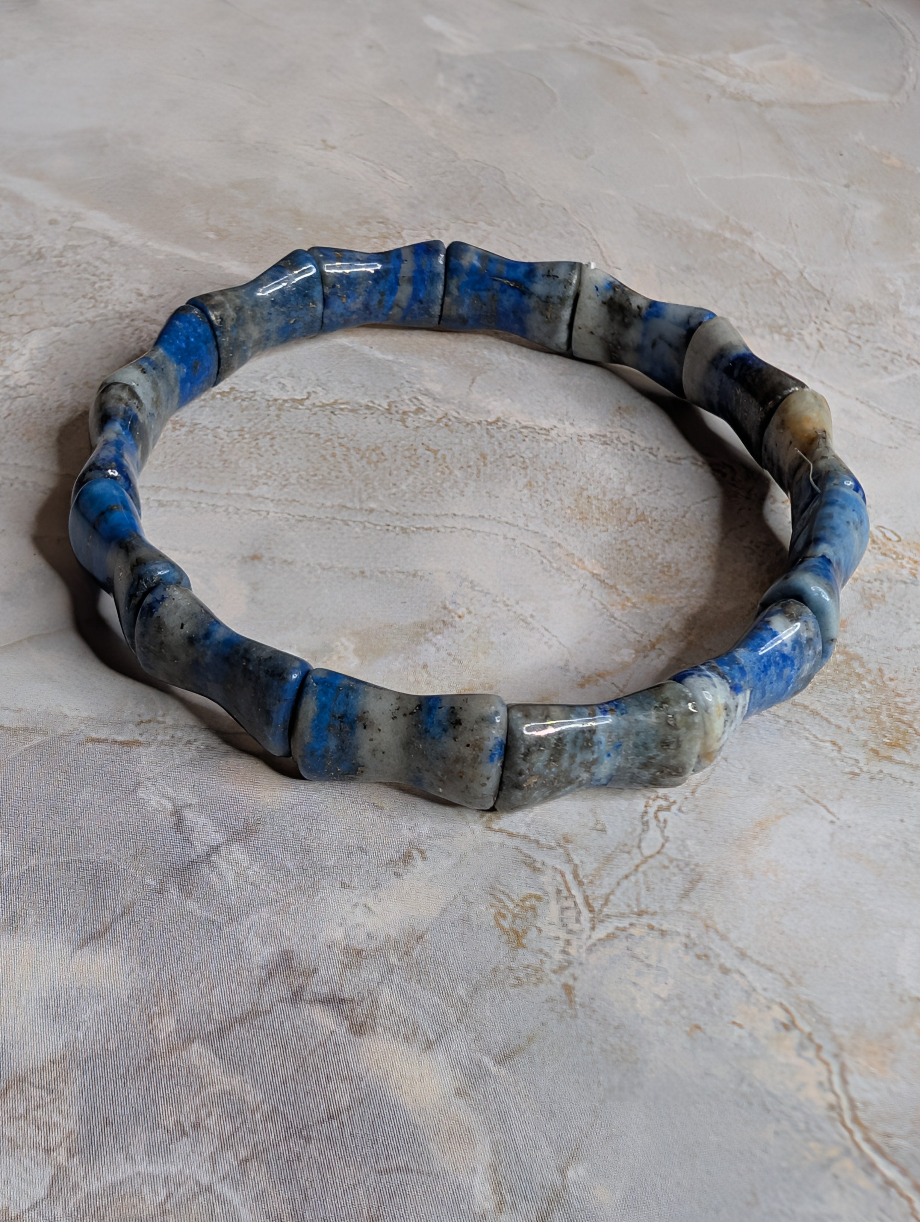 Lapis Beaded Stretch Bracelet