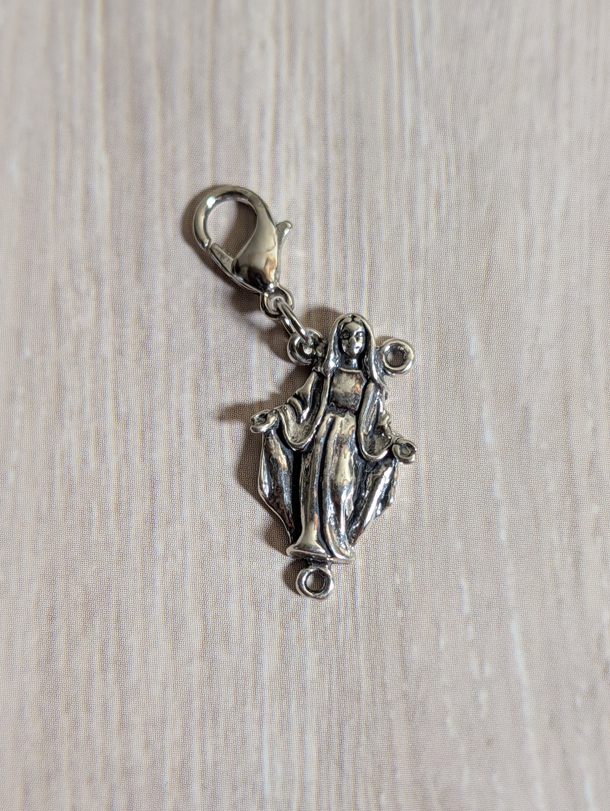 Handcrafted Mary Mother Of Jesus Charm Sterling Silver