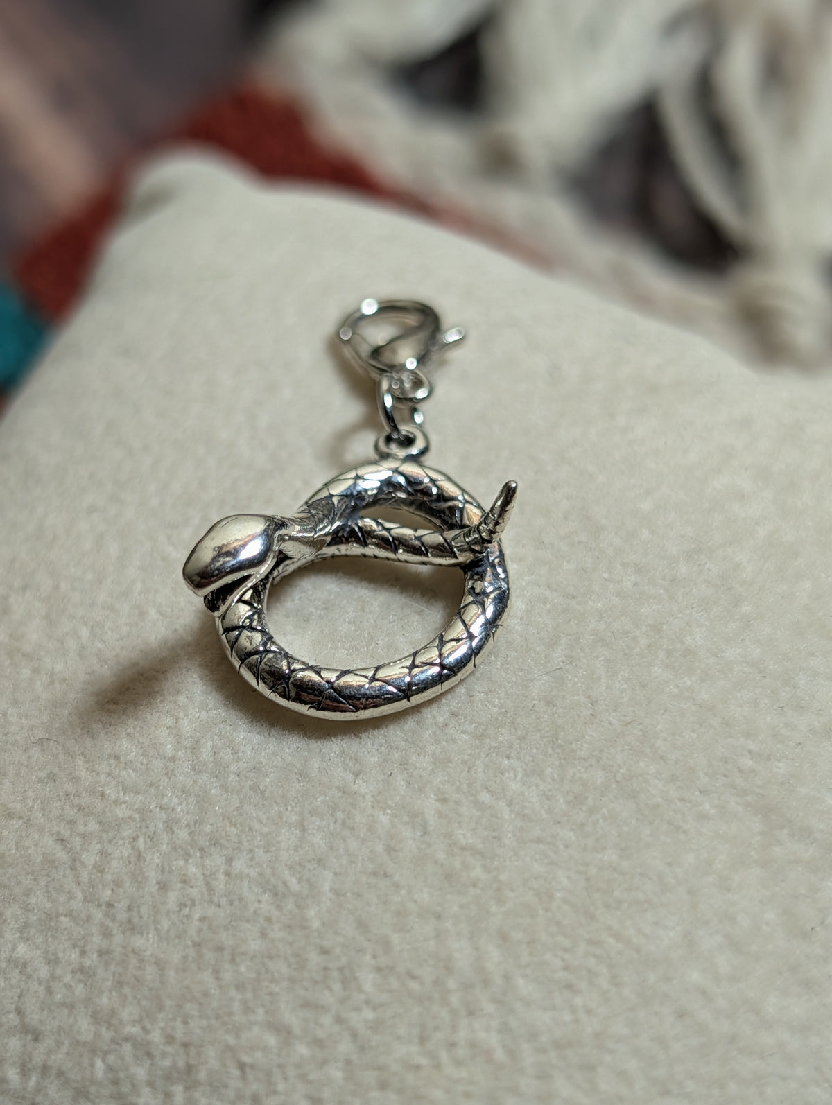 Handcrafted Coiled Snake Charm Sterling Silver