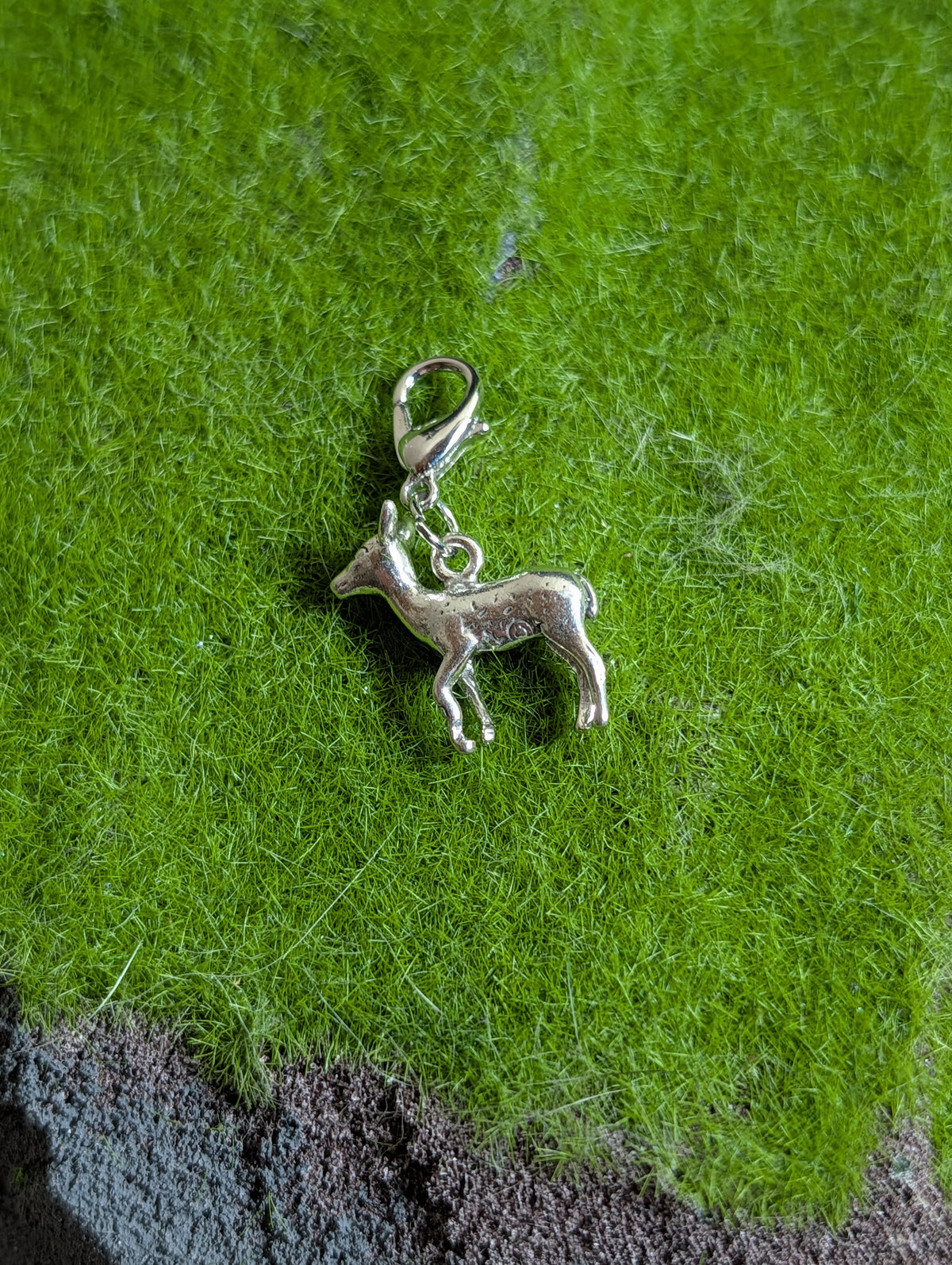 Handcrafted Fawn Deer Charm Sterling Silver