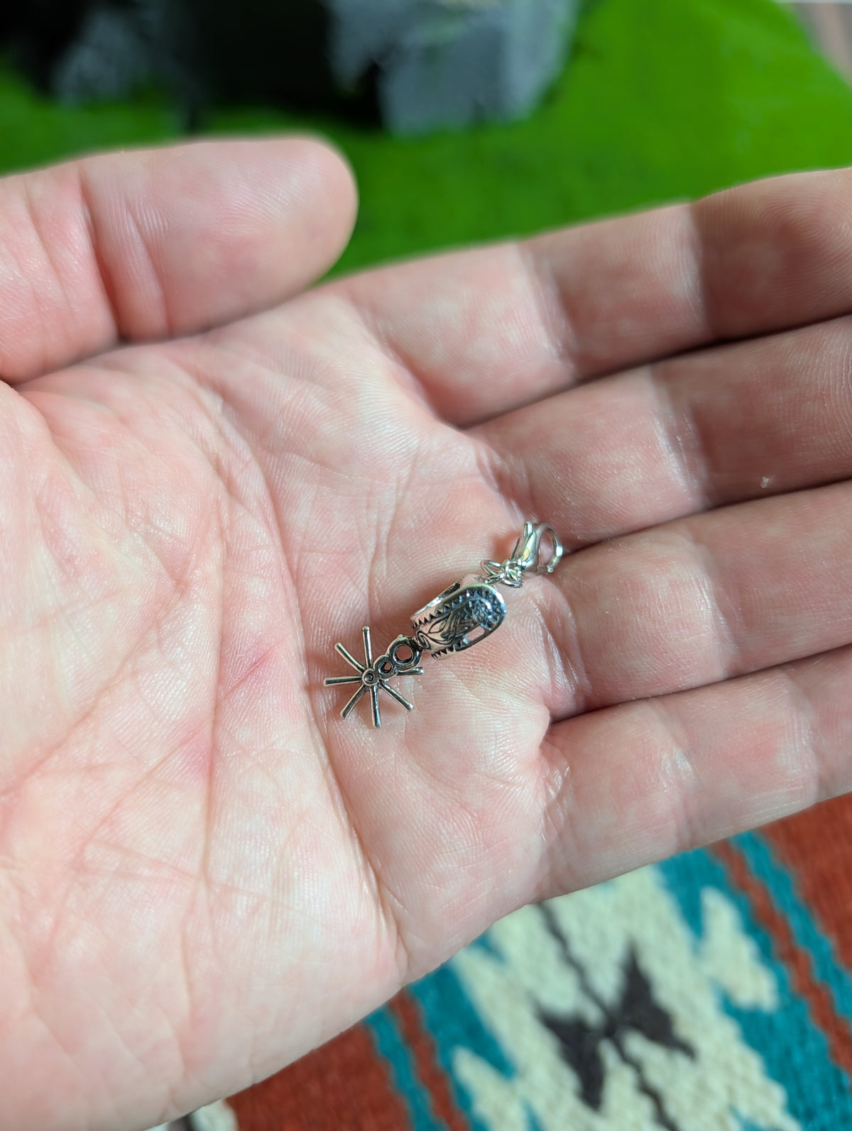 Handcrafted Western Cowboy Spur Charm Sterling Silver