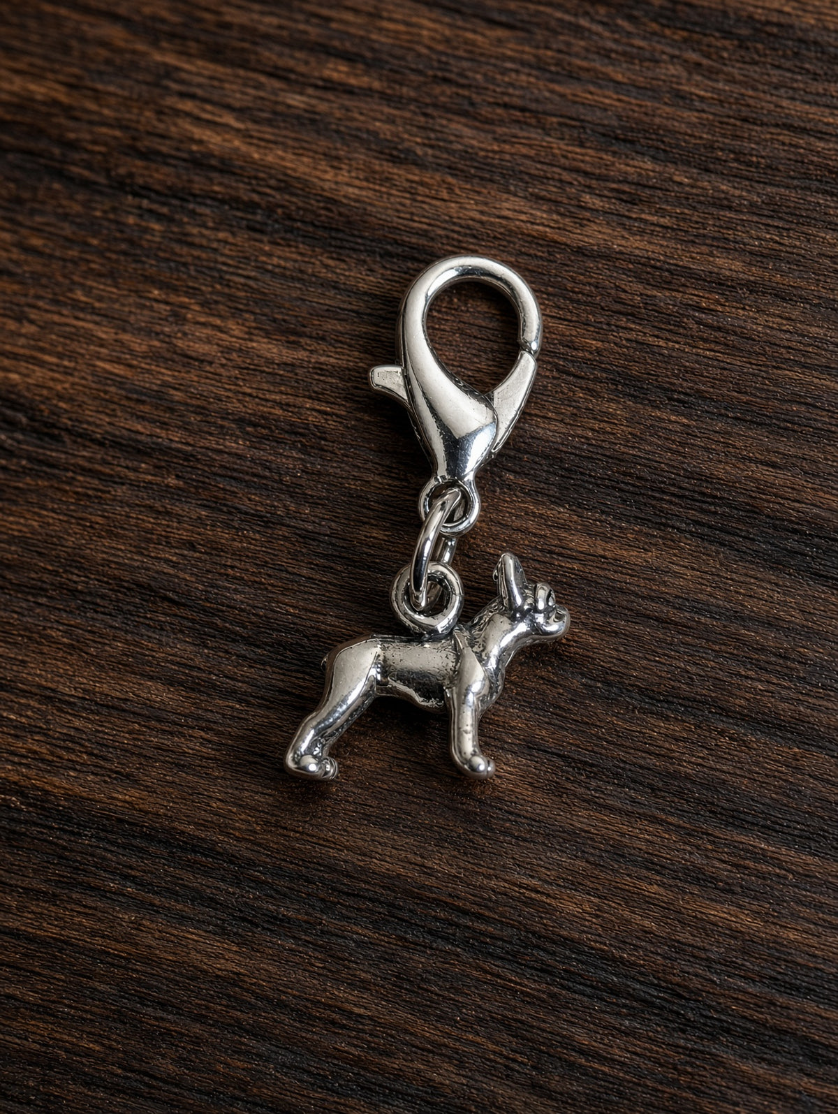 Handcrafted Mini French BullDog Charm Sterling Silver