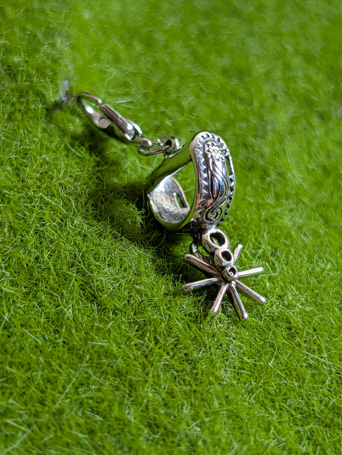 Handcrafted Western Cowboy Spur Charm Sterling Silver