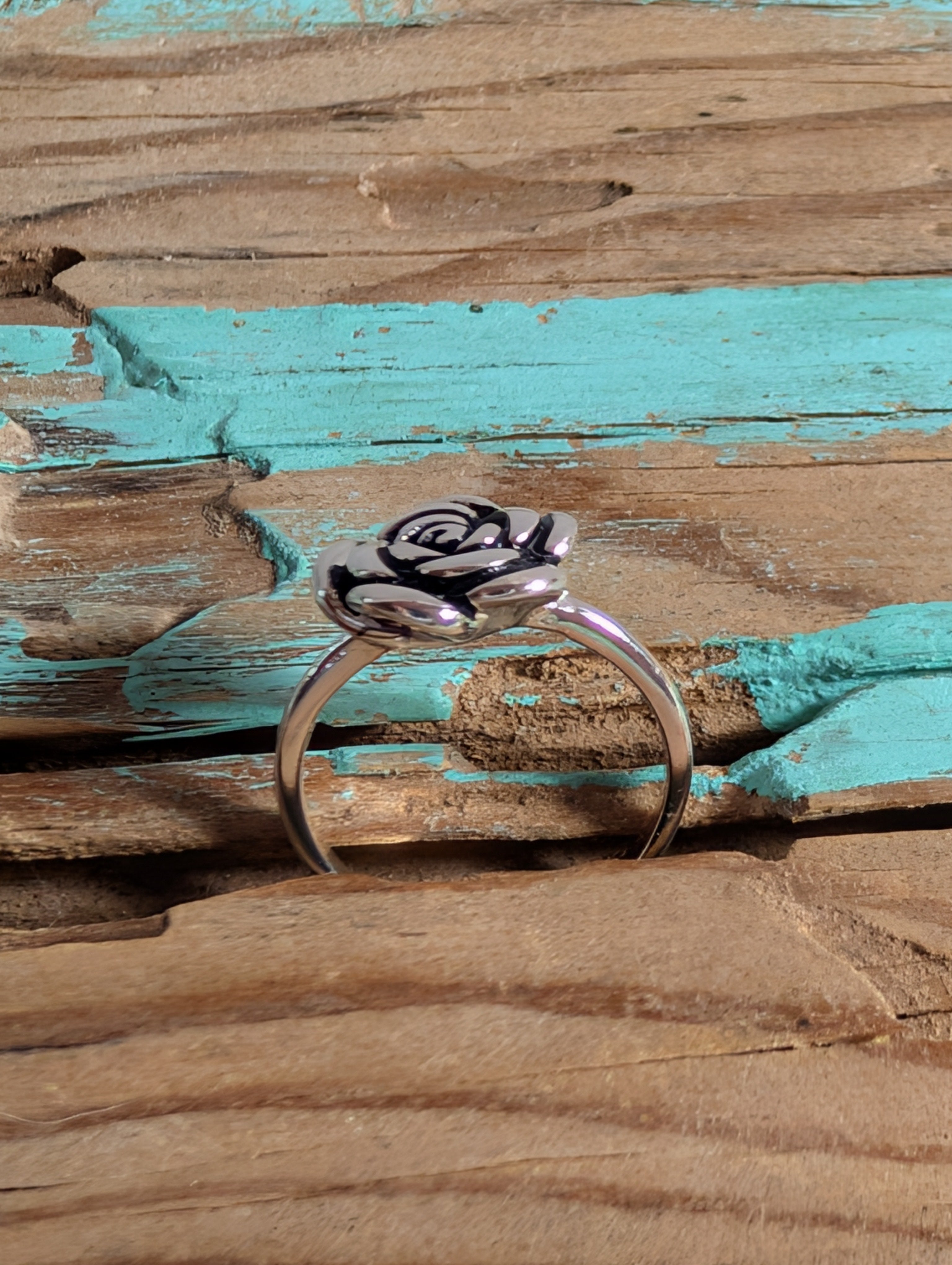 Rose Flower Sterling Silver Ring