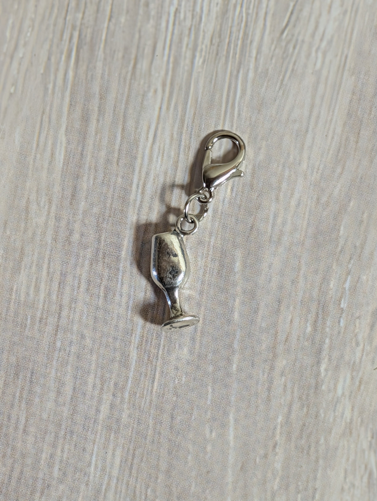 Handcrafted Wine Glass Charm Sterling Silver
