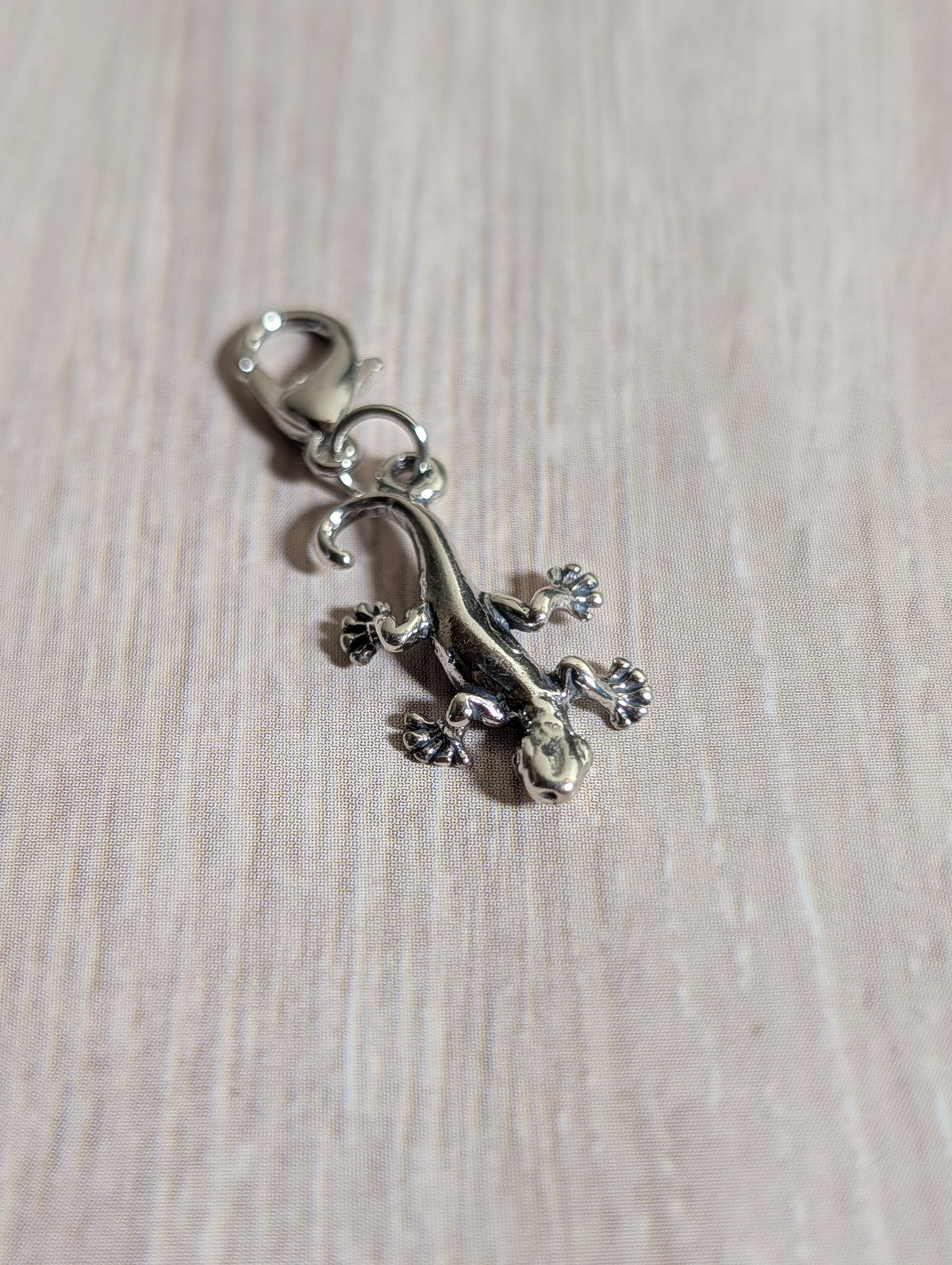 Handcrafted Gecko Lizard Charm Sterling Silver
