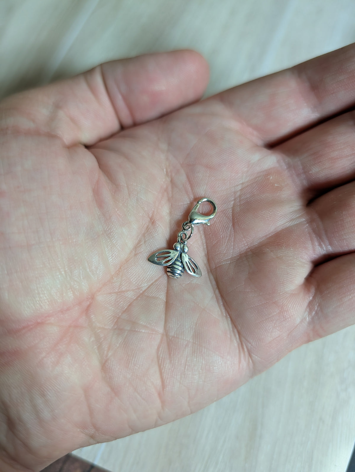 Handcrafted Bumble Bee Charm Sterling Silver