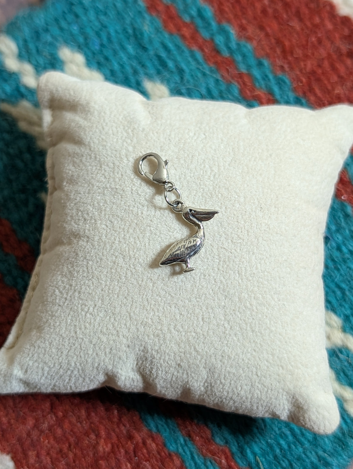 Handcrafted Pelican Bird Charm Sterling Silver