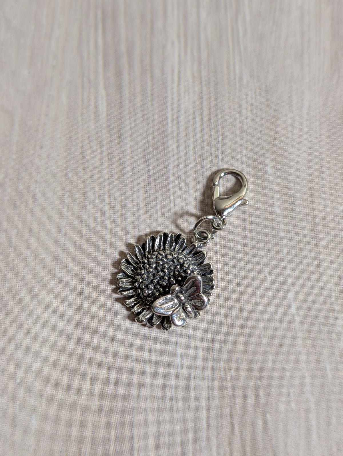 Handcrafted Sunflower Charm Sterling Silver