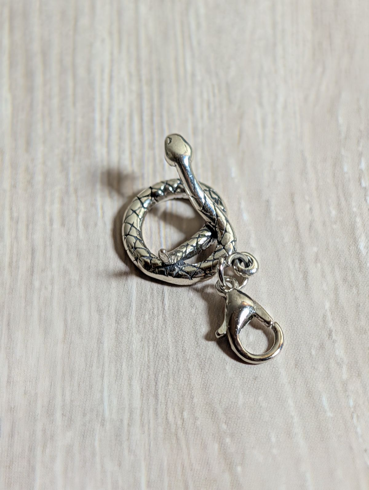 Handcrafted Coiled Snake Charm Sterling Silver