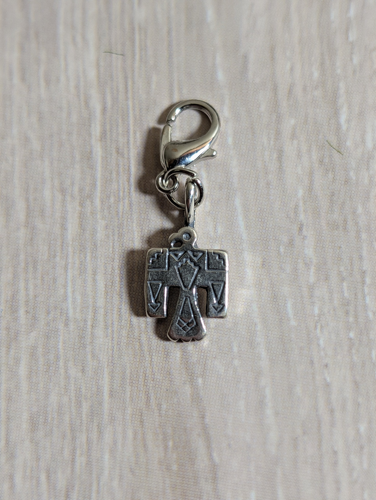 Handcrafted Thunder Bird Charm Sterling Silver