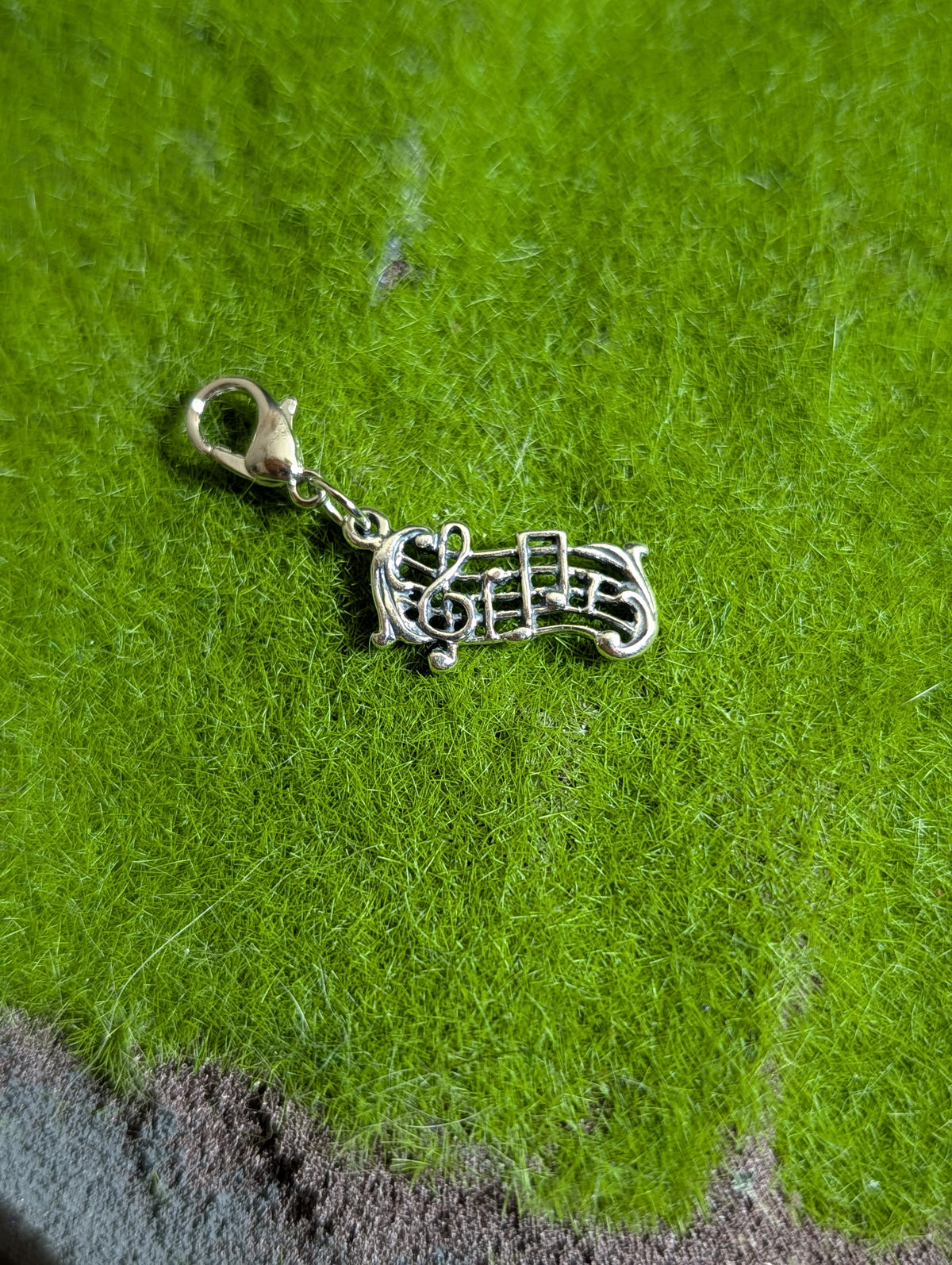 Handcrafted Musical Notes Charm Sterling Silver