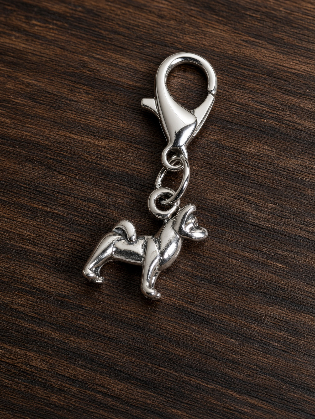 Handcrafted Mini Akita Dog Charm Sterling Silver