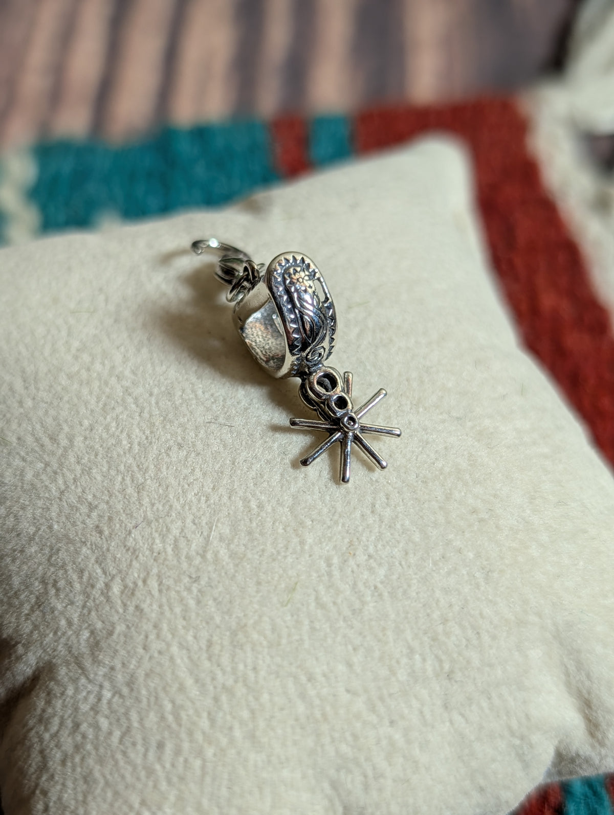 Handcrafted Western Cowboy Spur Charm Sterling Silver