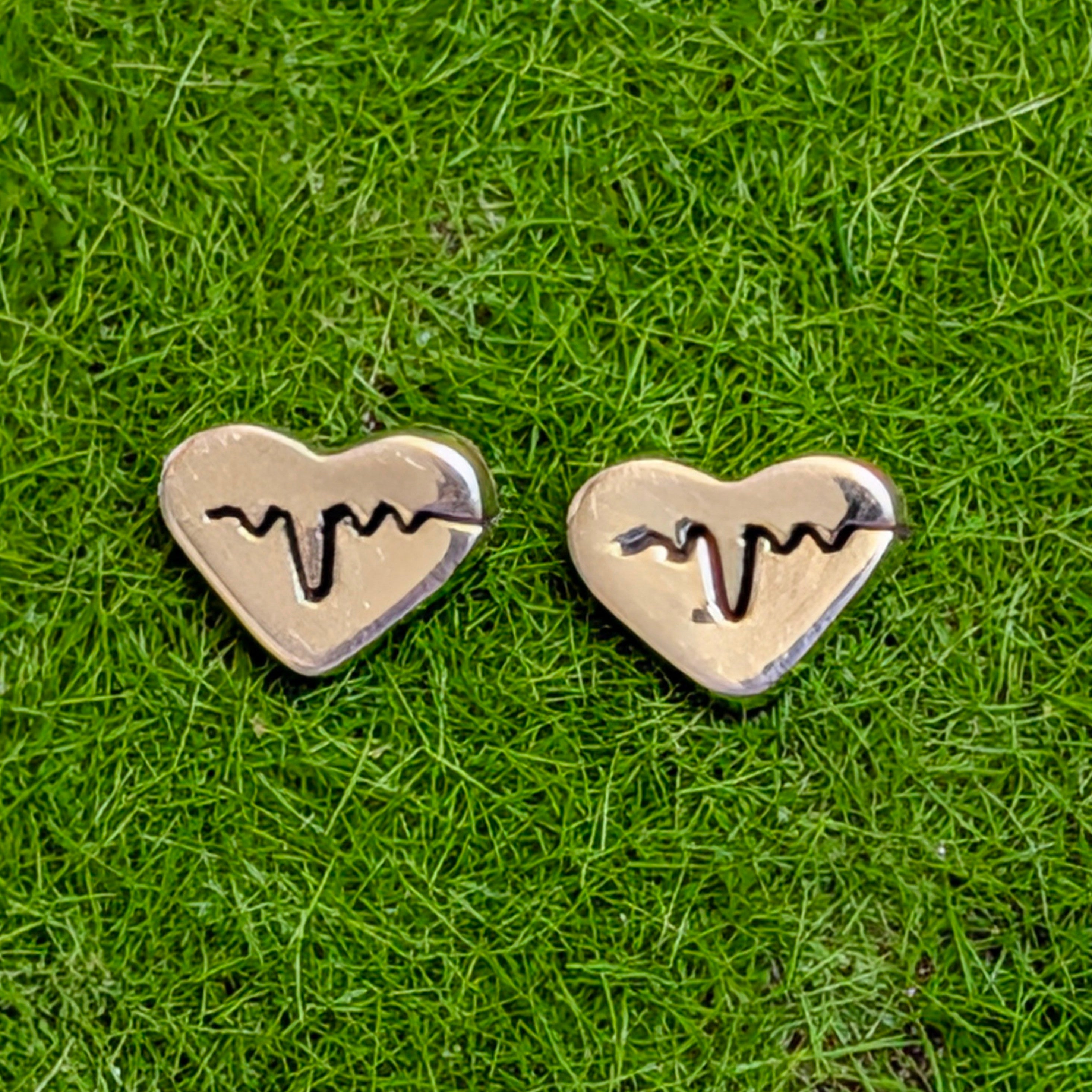 Heartbeat Sterling Silver Stud Earrings