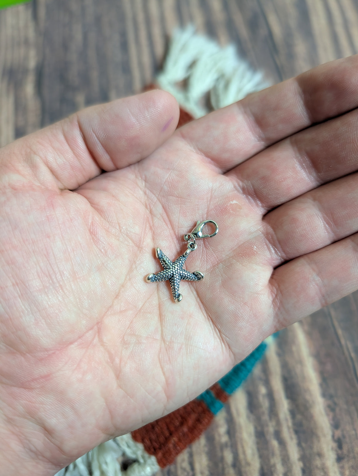 Handcrafted Curled StarFish Ocean Charm Sterling Silver