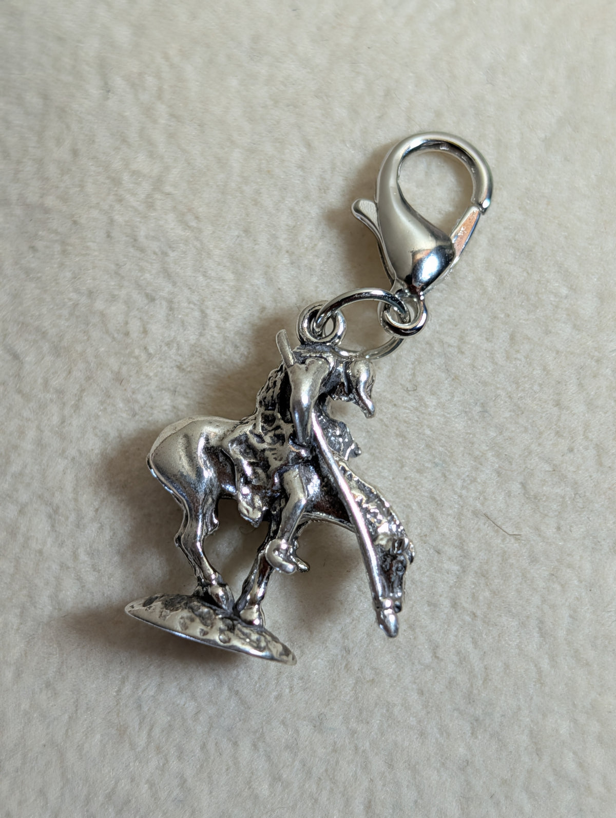 "End Of The Trail" Handcrafted Horse Charm Sterling Silver Western Style