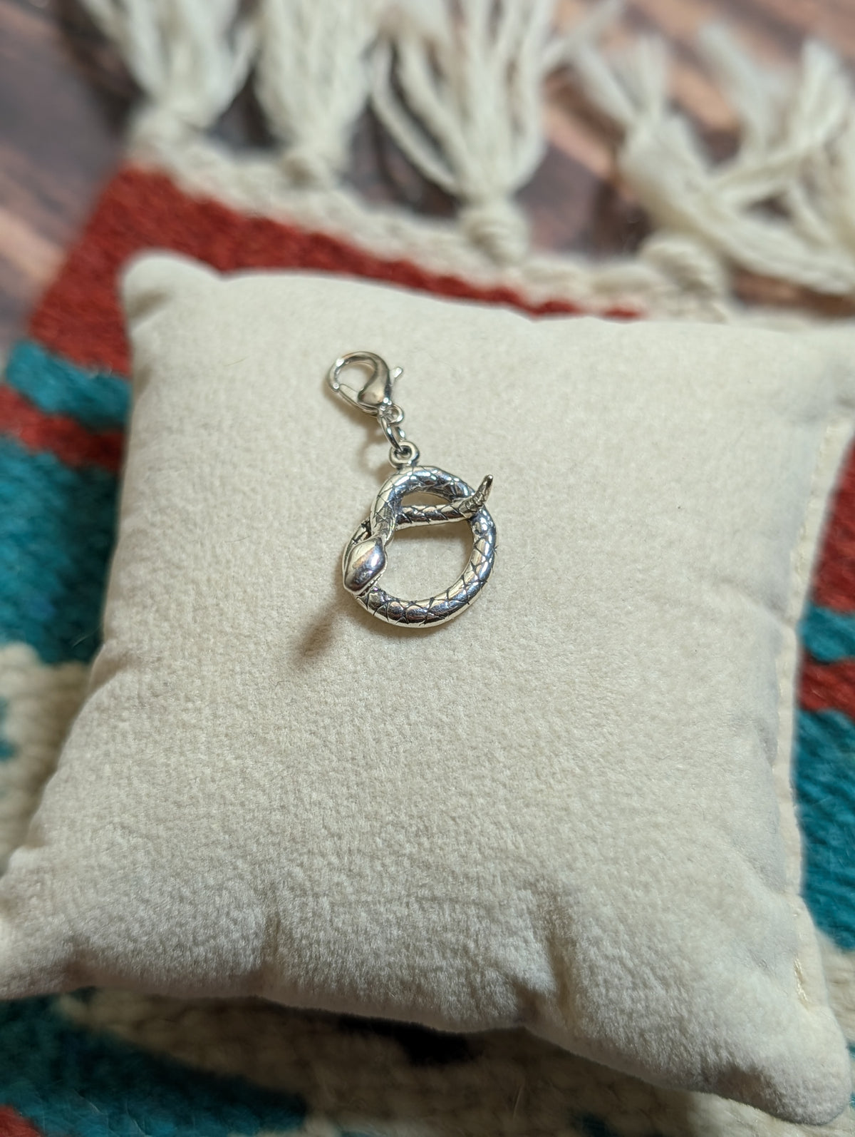 Handcrafted Coiled Snake Charm Sterling Silver