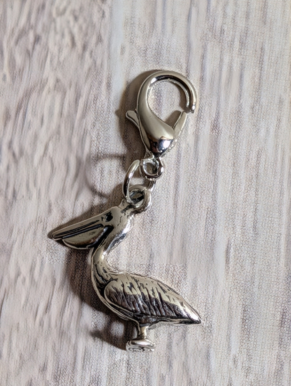 Handcrafted Pelican Bird Charm Sterling Silver