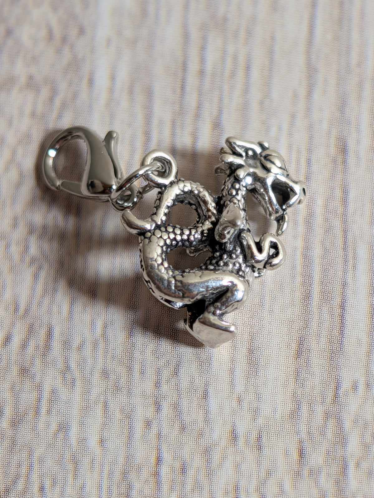 Handcrafted Dragon Charm Sterling Silver