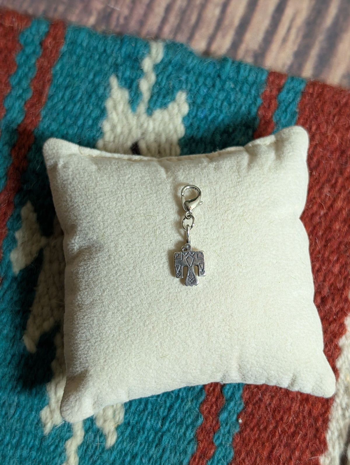 Handcrafted Thunder Bird Charm Sterling Silver