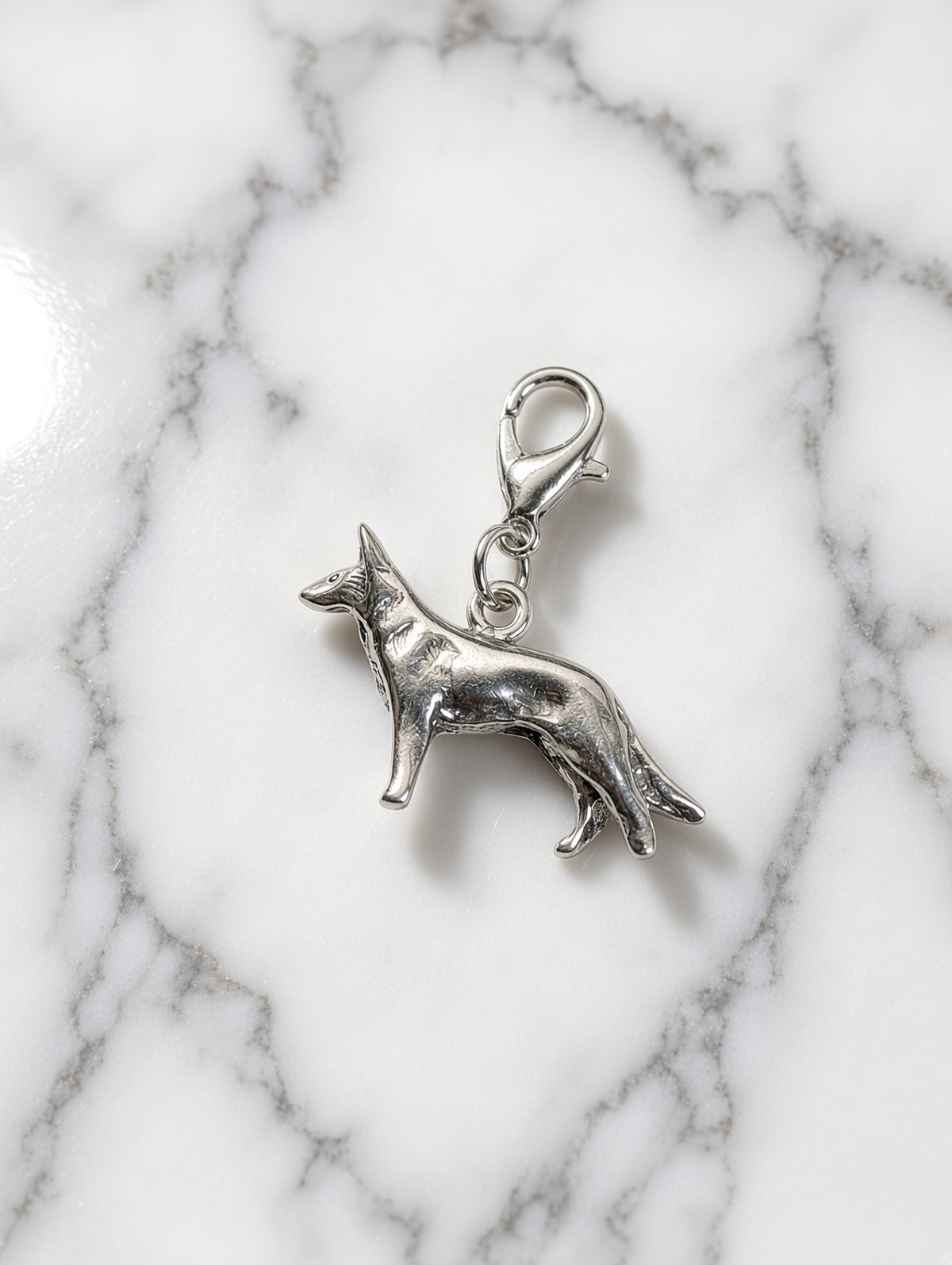 Handcrafted Shepherd Dog Charm Sterling Silver Variant 2