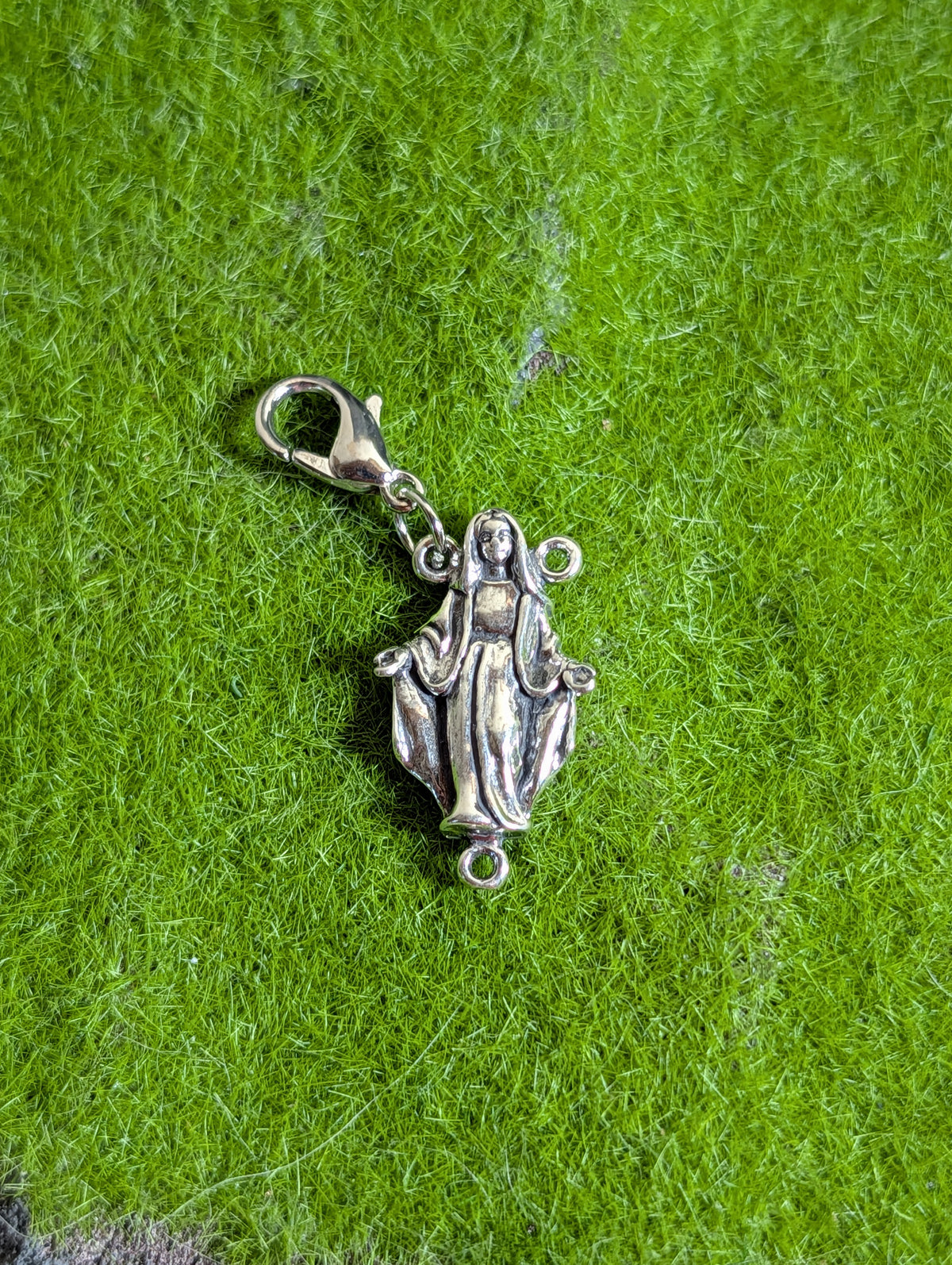 Handcrafted Mary Mother Of Jesus Charm Sterling Silver