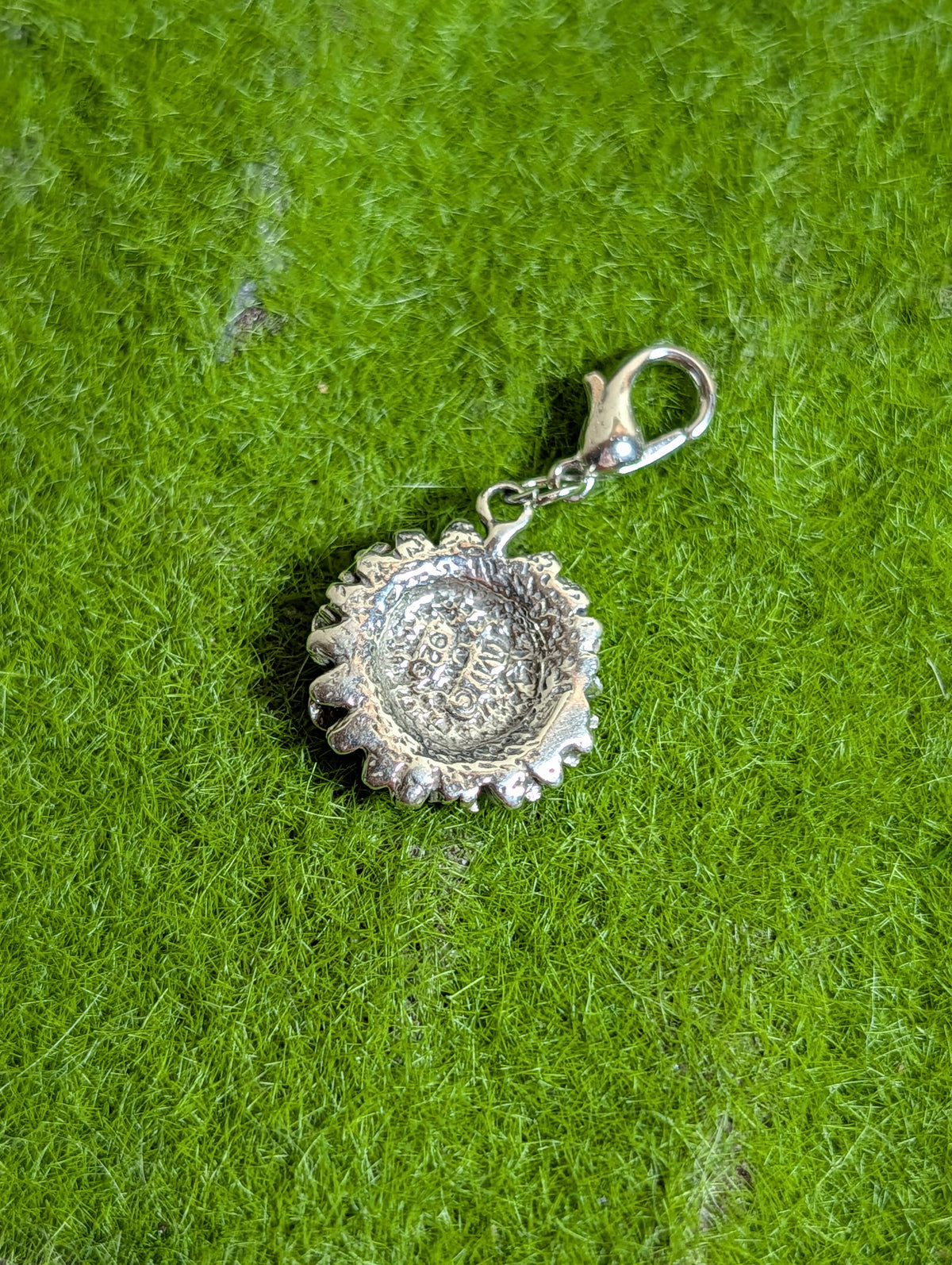 Handcrafted Sunflower Charm Sterling Silver