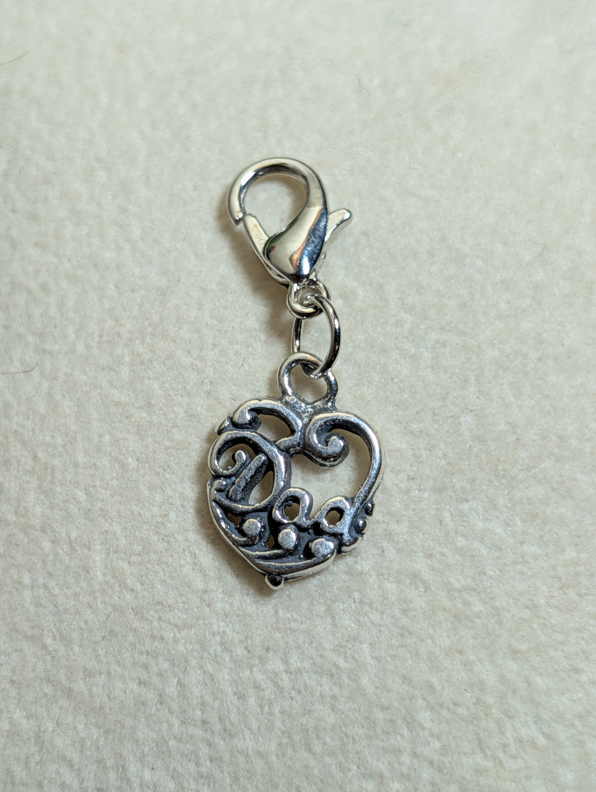 Handcrafted "Dad" Heart Shaped Charm Sterling Silver