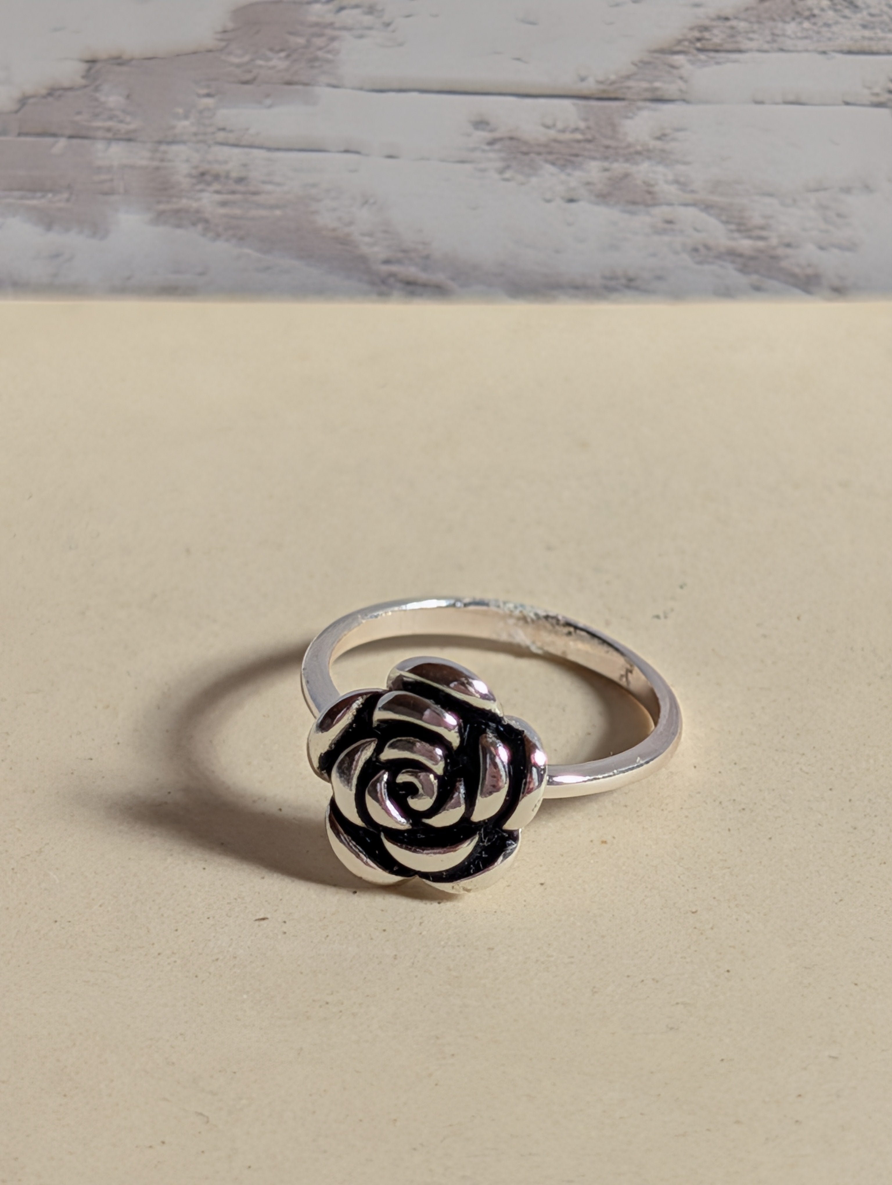 Rose Flower Sterling Silver Ring