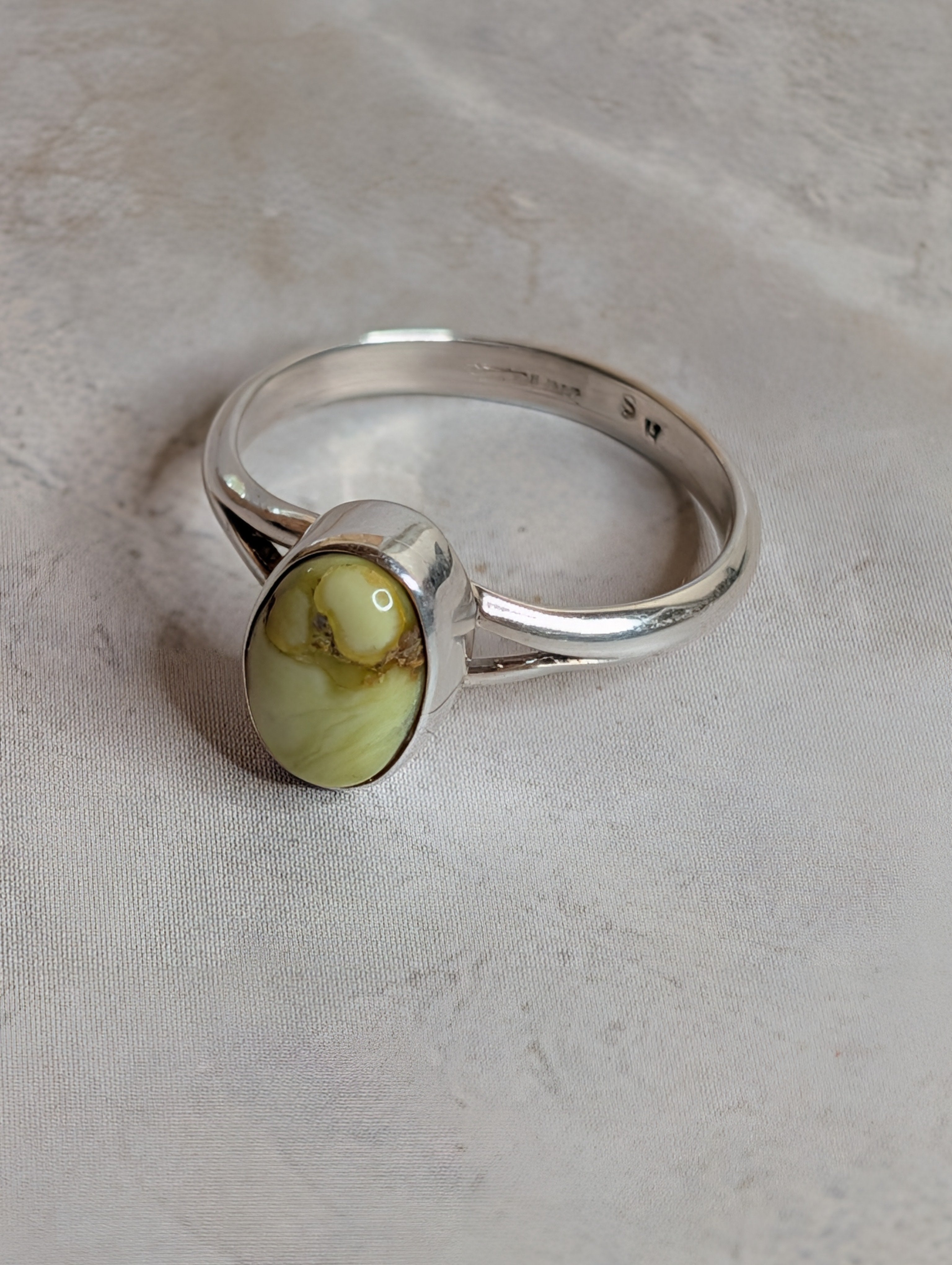 Handcrafted Palomino Turquoise Oval Shaped Sterling Silver Ring Size 8