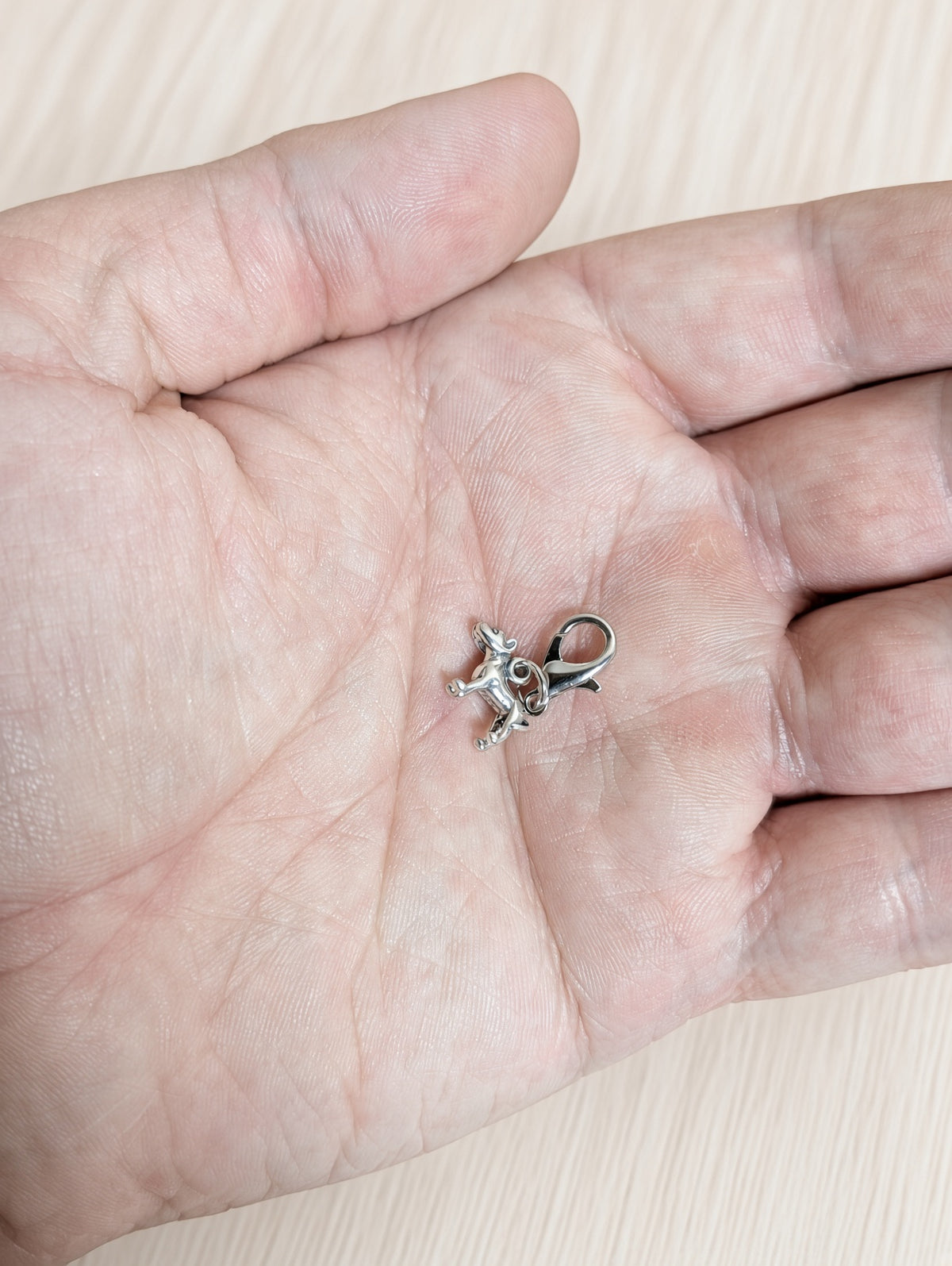 Handcrafted Mini Pitbull Dog Charm Sterling Silver